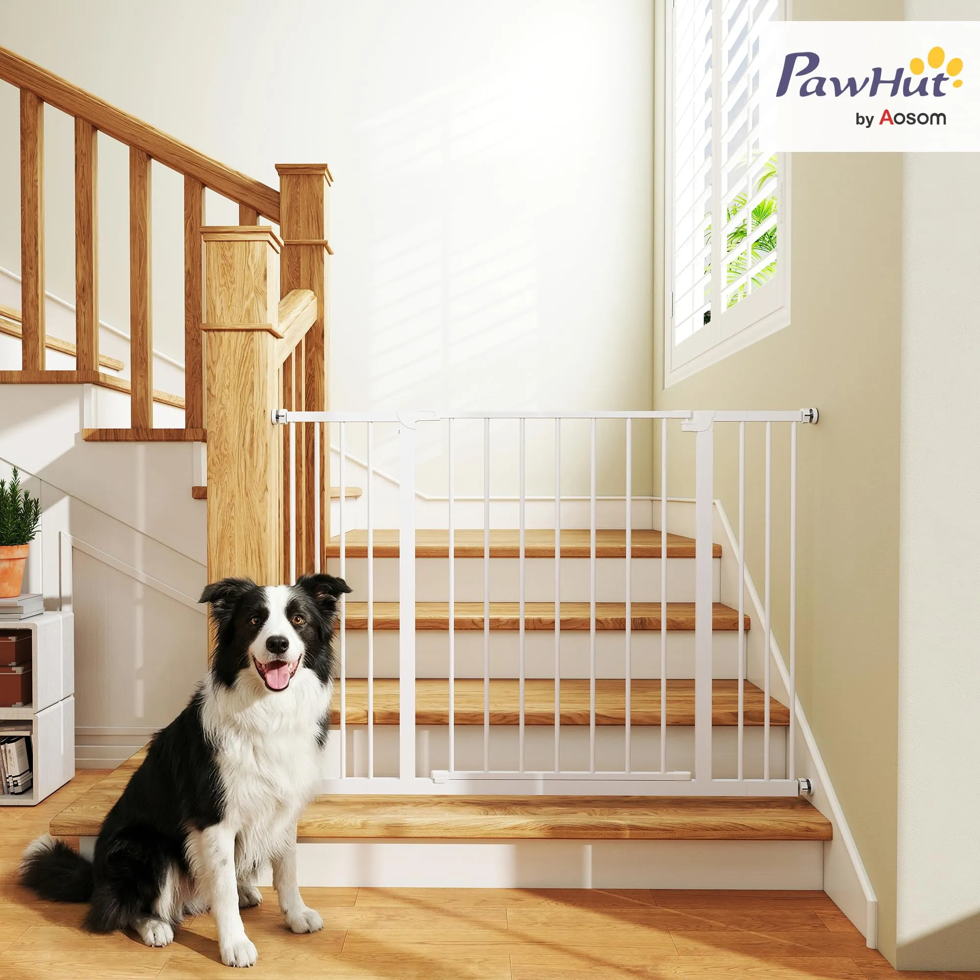 PawHut Cancellino per Cani Estensibile 76-107 cm Bianco - immagine 2