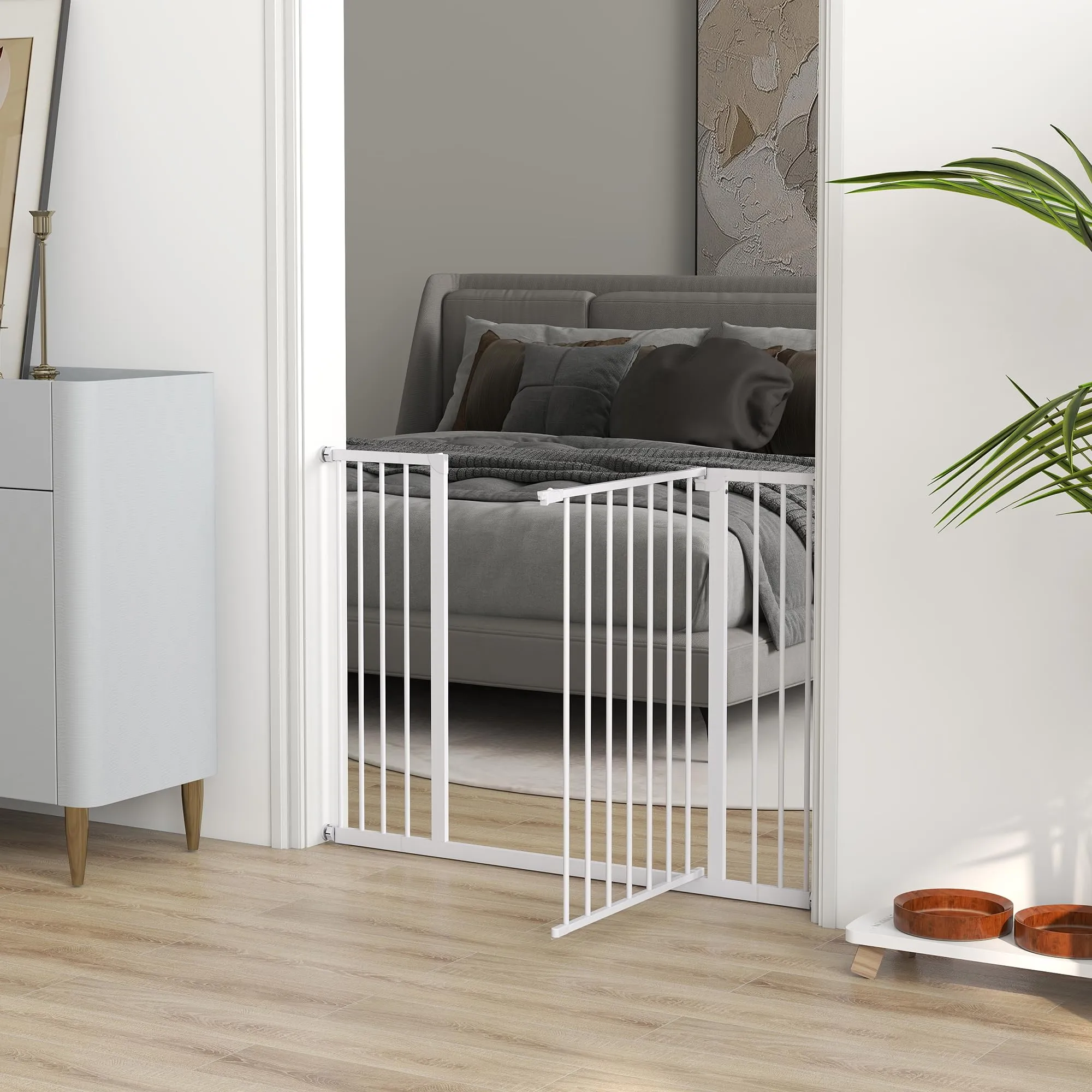 PawHut Cancellino per Cani Estensibile 76-107 cm Bianco - immagine 9
