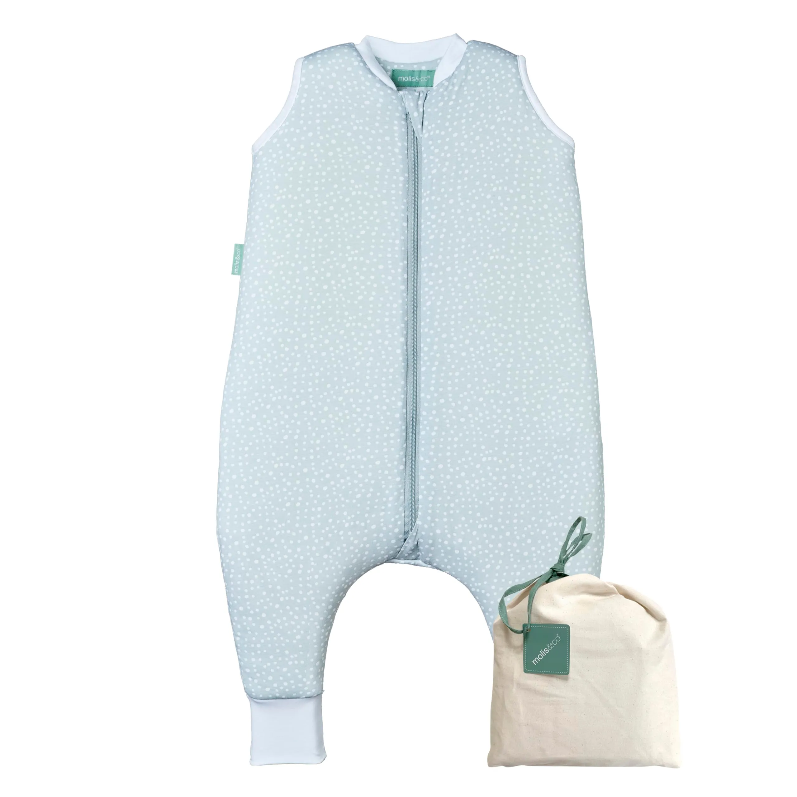 molis & co Sacco Nanna Imbottito con Piedini 2.5 TOG, 100% Cotone, Grey Print, 2 Anni - immagine 1