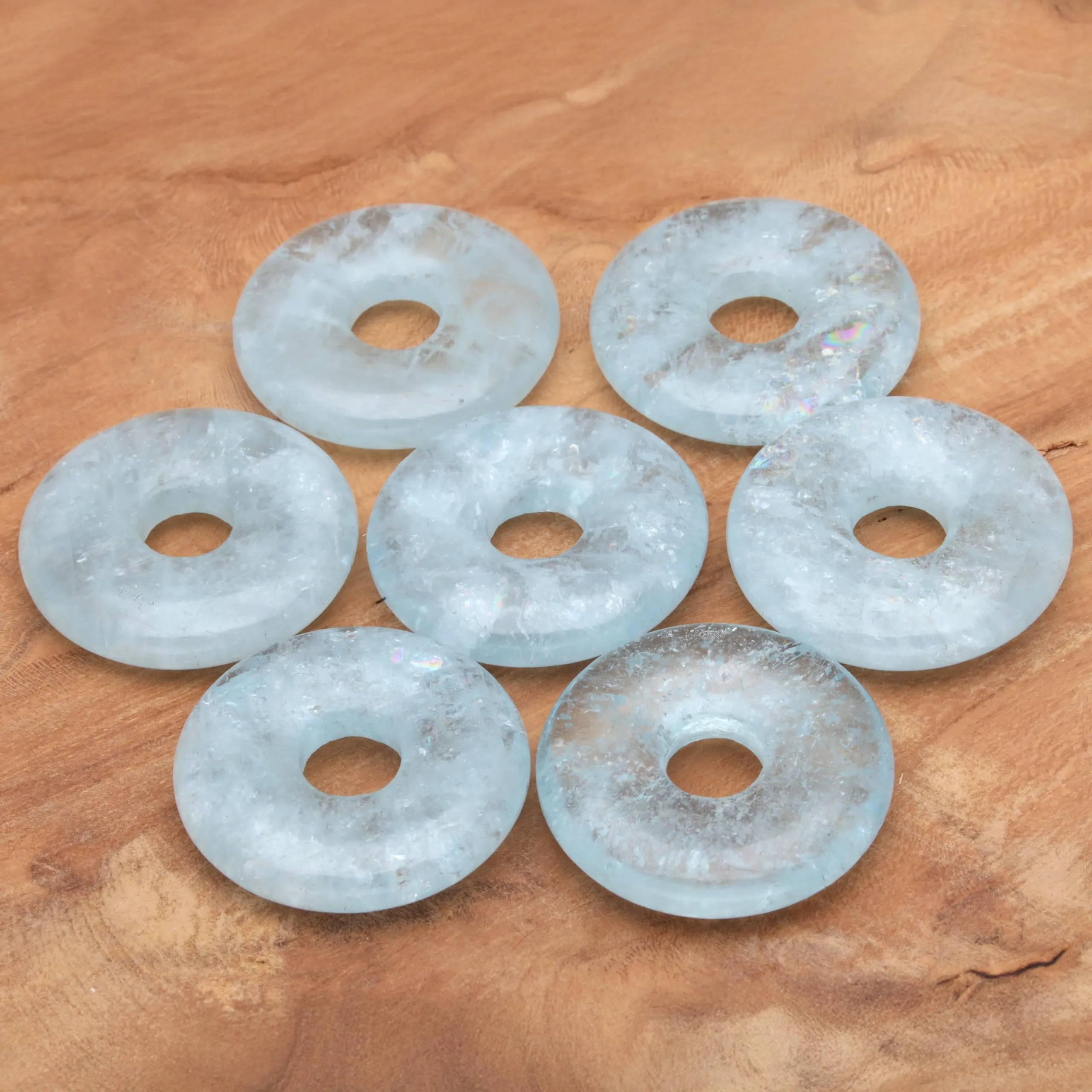 Lebensquelle Plus Donut in pietra preziosa 30 mm con cordoncino in cotone e scheda pietra - immagine 3