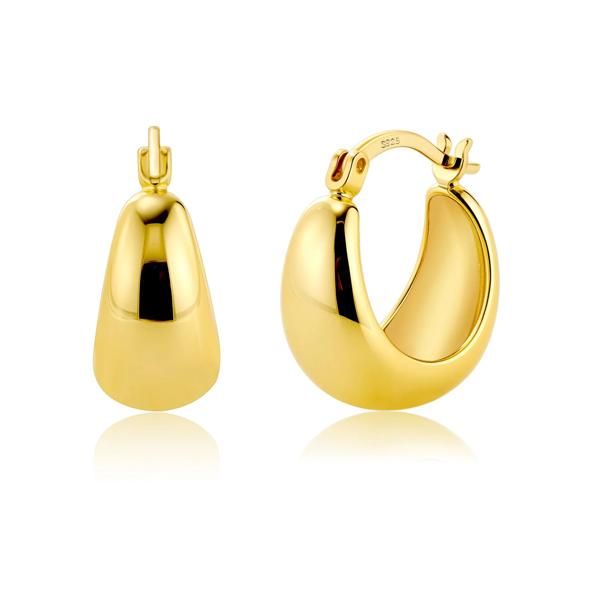 KISSPAT Orecchini a Cerchio Donna in Oro 14K e Argento - immagine 1