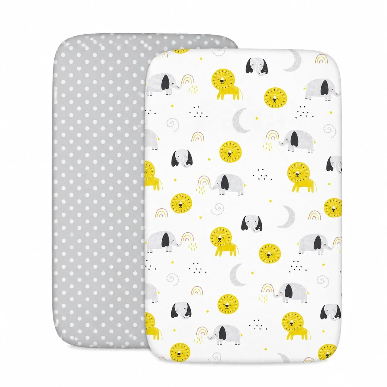 FlyIdeas Set 2 Lenzuola con Angoli per Navicella Neonato 75x35 cm, 100% Cotone - immagine 2