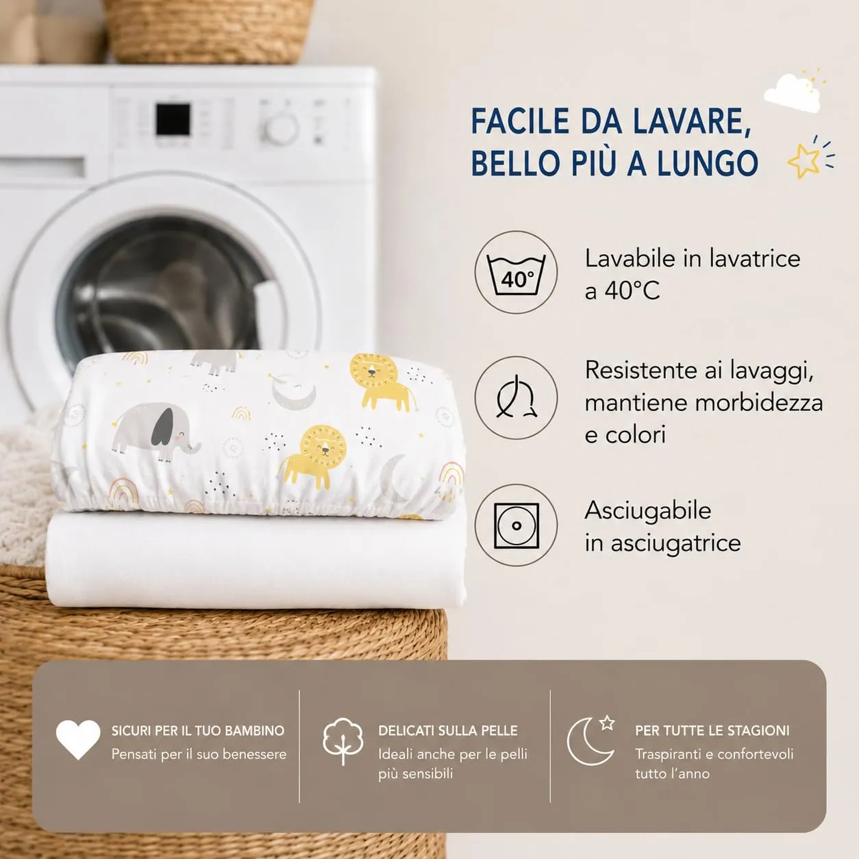 FlyIdeas Set 2 Lenzuola con Angoli Culla Neonato 90x50 cm, 100% Cotone, Compatibili con Next to Me e Kinderkraft Neste Up - immagine 8