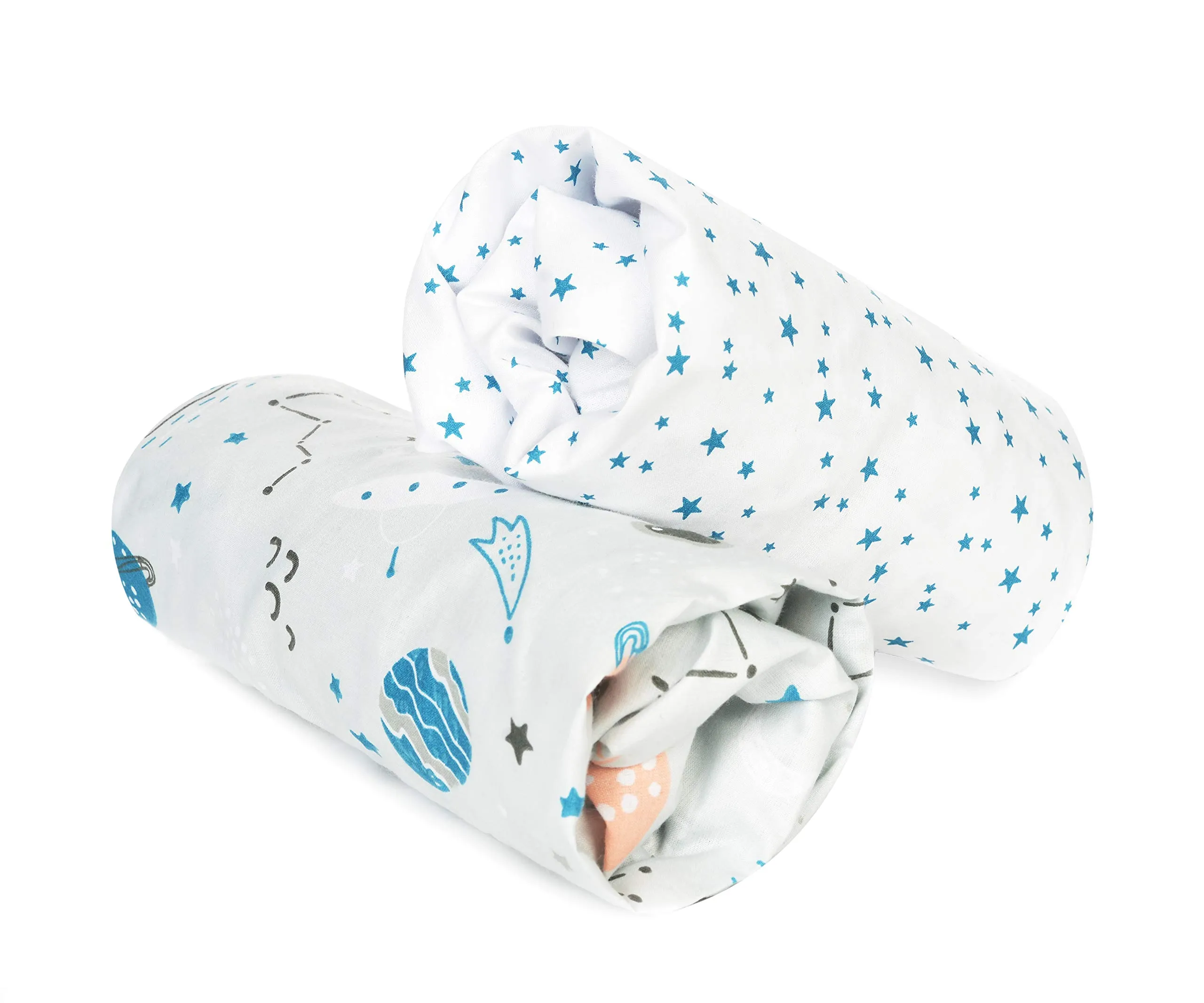 FlyIdeas Set 2 Lenzuola con Angoli per Navicella Neonato 75x35 cm, 100% Cotone - immagine 1