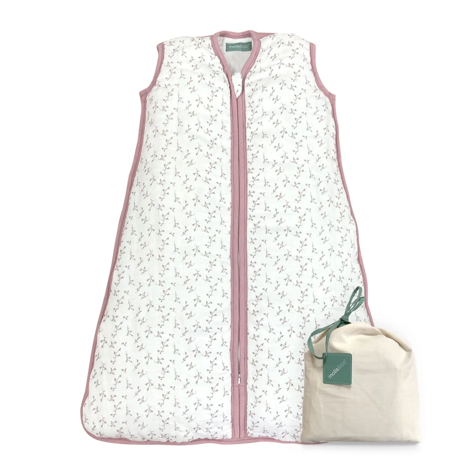 molis & co Sacco Nanna 2.5 TOG Imbottito Invernale Mussola Premium 18-36 Mesi 95 cm - Floral Pink - immagine 1