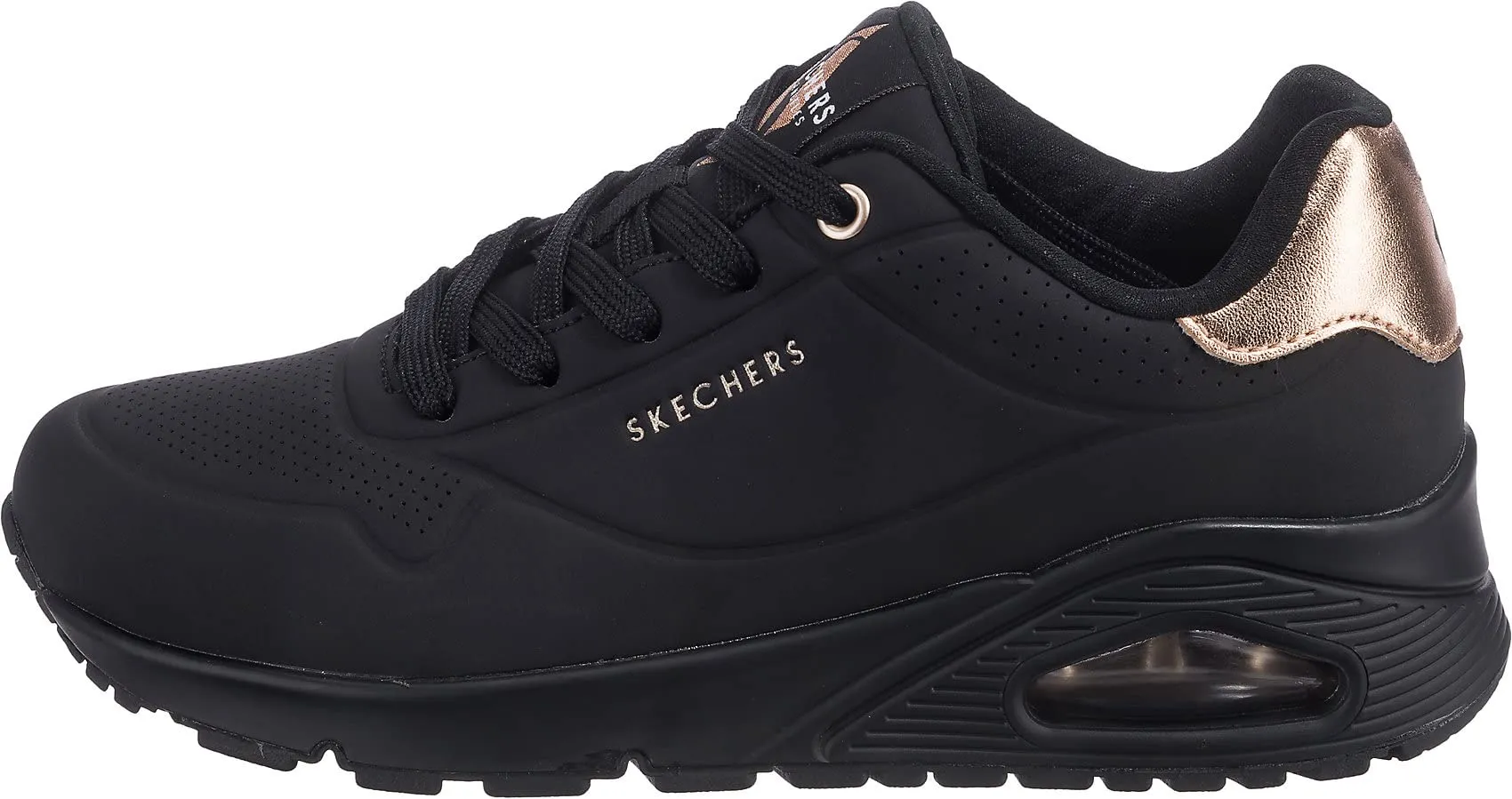 Skechers Uno Golden Air Sneakers Donna, Nero Shadow Black Gold, 37 EU - immagine 2