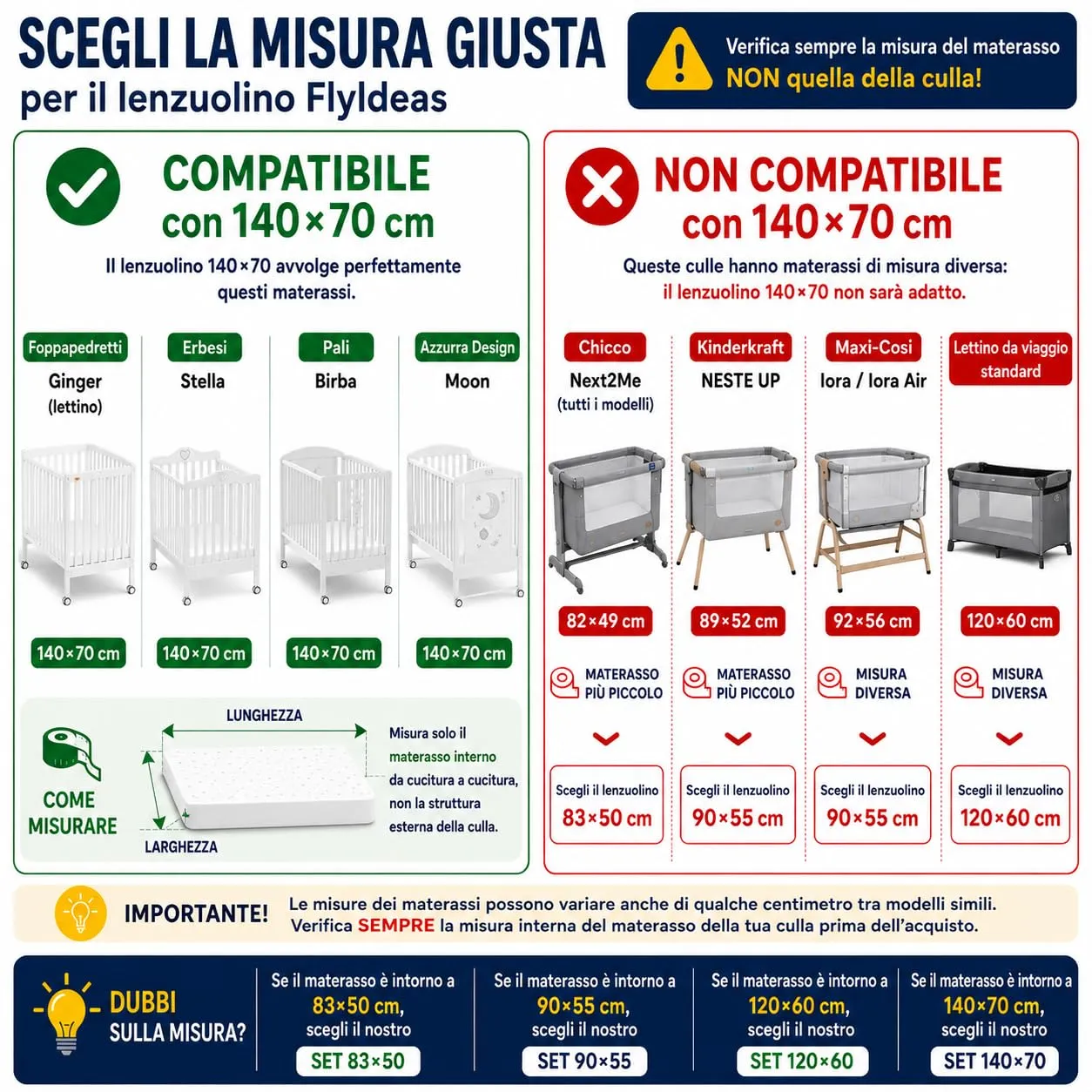 FlyIdeas Set 2 Lenzuola con Angoli per Lettino Bambino 70x140 cm, 100% Cotone - immagine 5