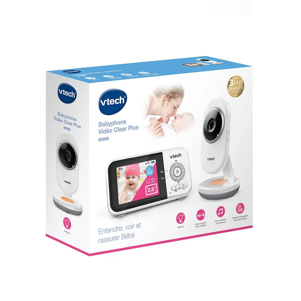 VTech BM3254 Videomonitor per Bambini con Schermo LCD 2,8 pollici, Luce Notturna e Comunicazione Bidirezionale, Bianco - immagine 6