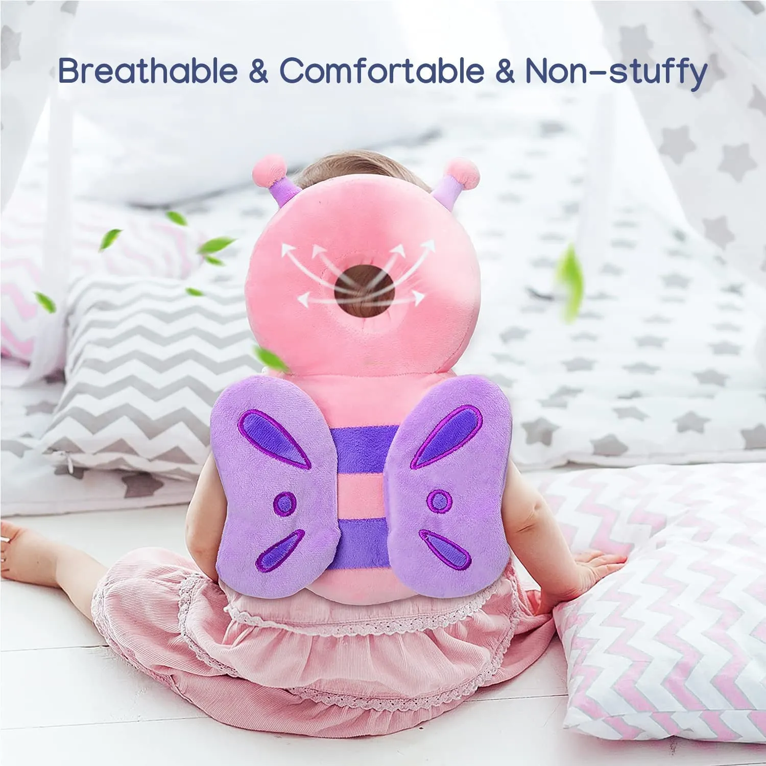 Bambebe Cuscino Anticaduta Protezione Testa per Neonato e Bambini, Zainetto Regolabile per Primi Passi - immagine 2