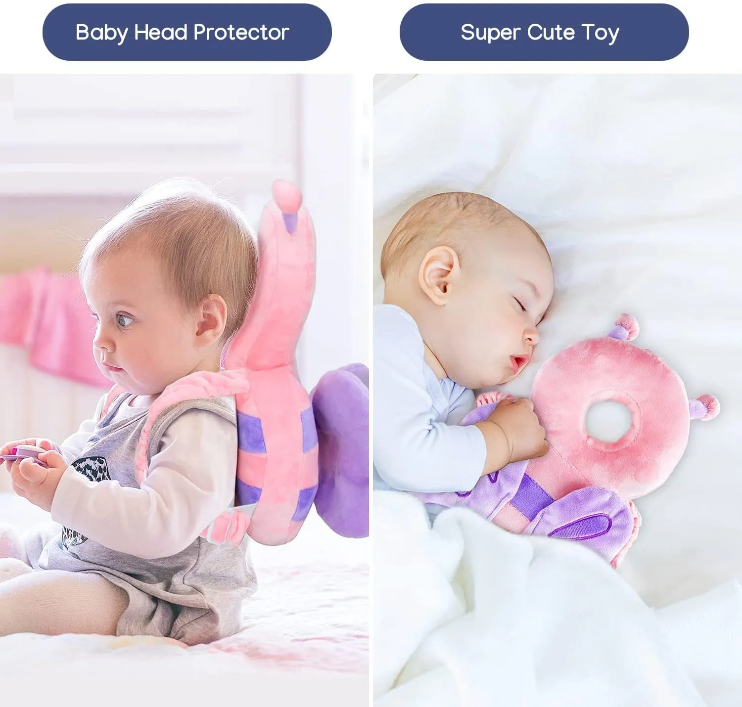 Bambebe Cuscino Anticaduta Protezione Testa per Neonato e Bambini, Zainetto Regolabile per Primi Passi - immagine 5