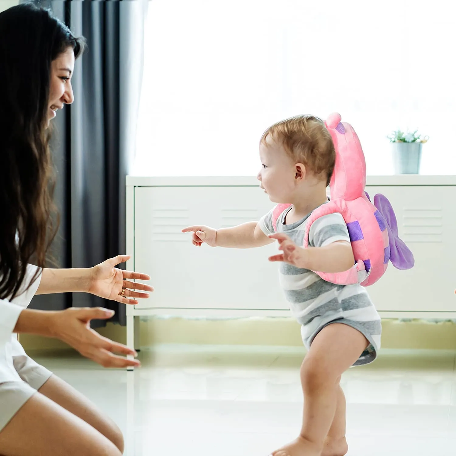 Bambebe Cuscino Anticaduta Protezione Testa per Neonato e Bambini, Zainetto Regolabile per Primi Passi - immagine 6