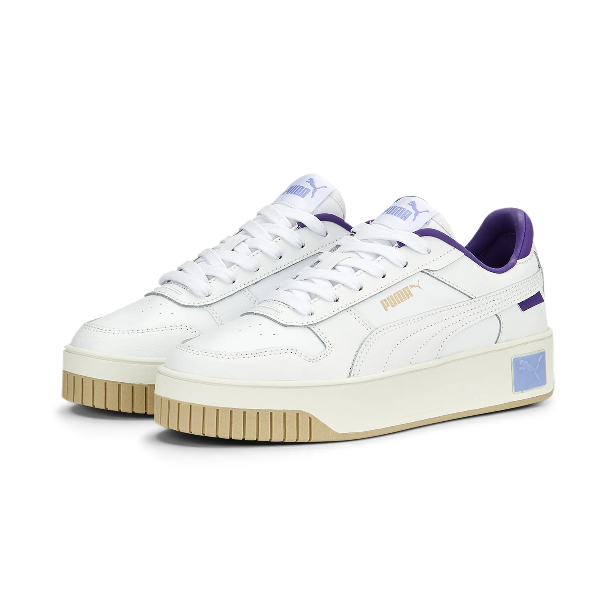 Puma Women's Carina Street Sneakers - Puma White Elektro Purple Frosted Ivory, 40.5 EU - immagine 2