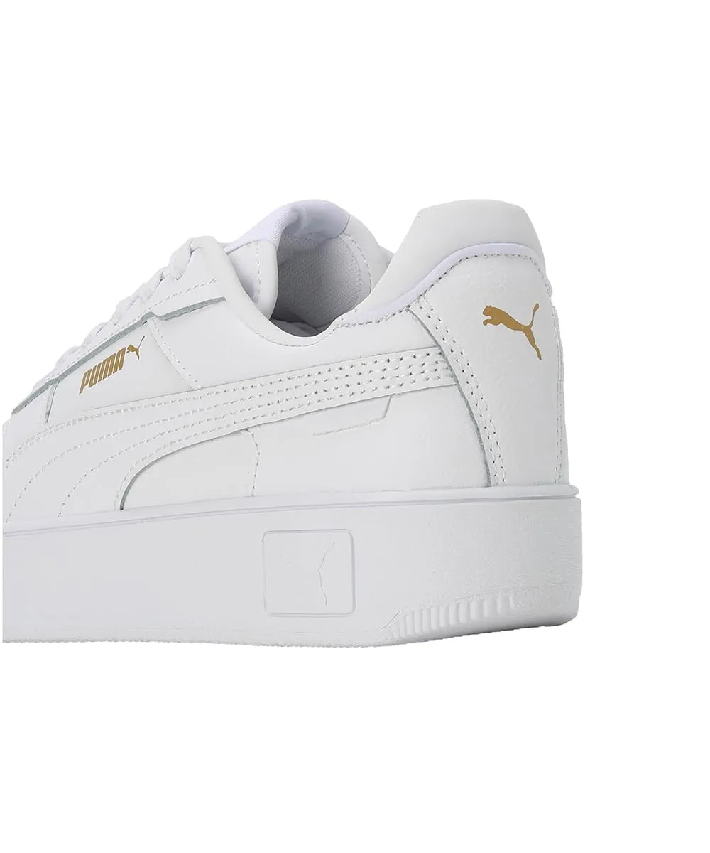 PUMA Women's Carina Street Sneakers, Puma White Puma White Puma Gold, 40 EU - immagine 8