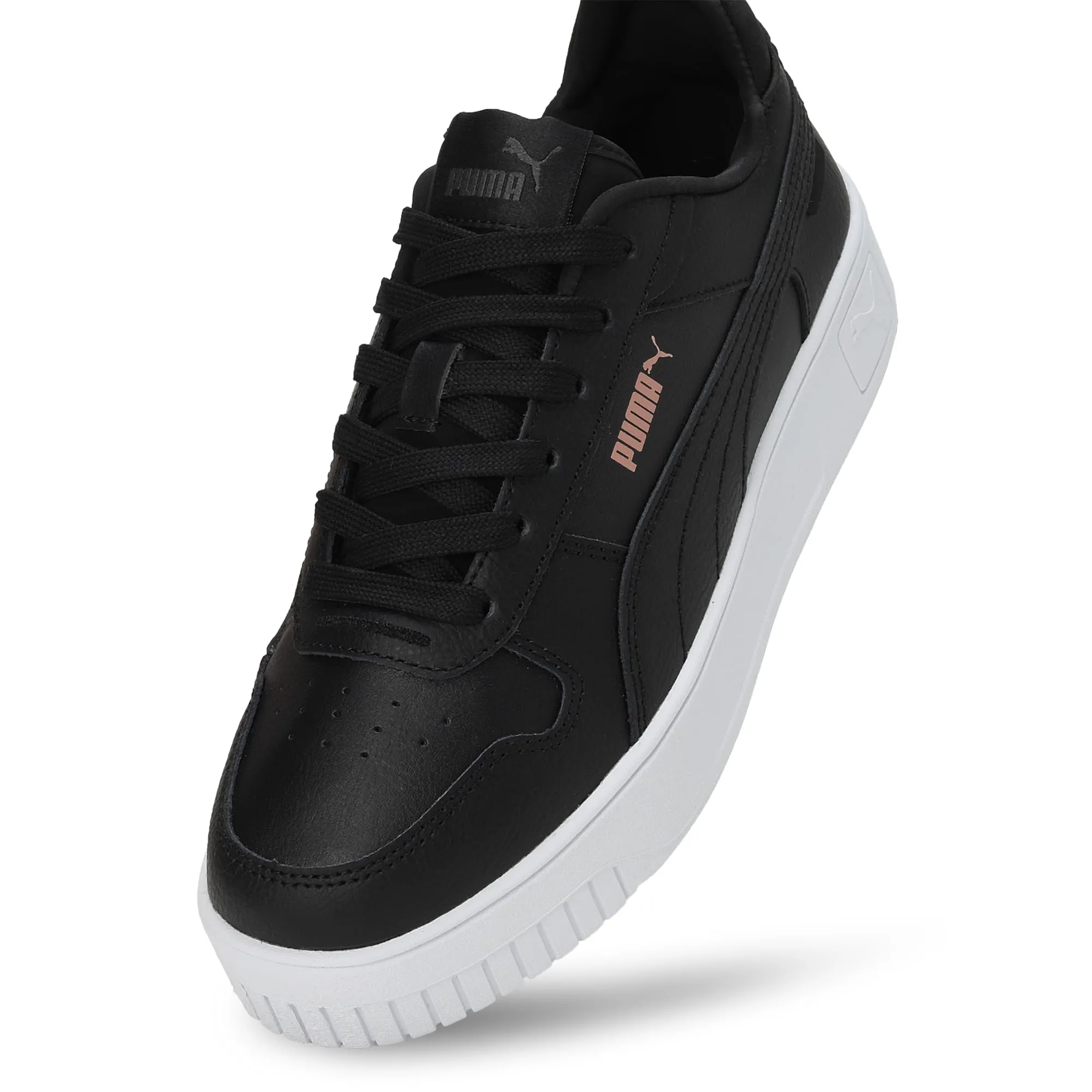 PUMA Women Carina Street Scarpe da ginnastica, Black Rose Gold White Metallic, 38.5 EU - immagine 8