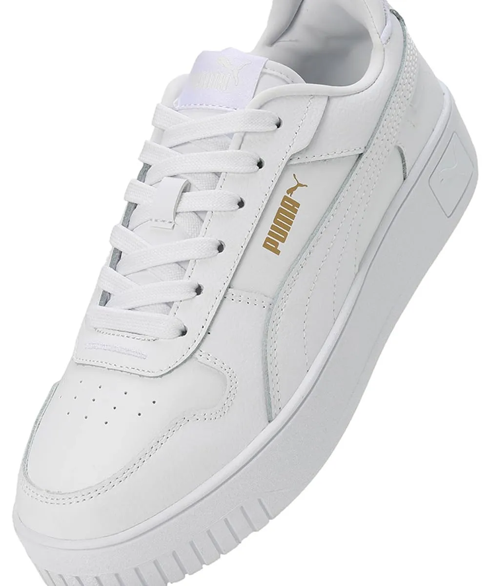 PUMA Women's Carina Street Sneakers - Puma White Puma White Puma Gold, 36 EU - immagine 7