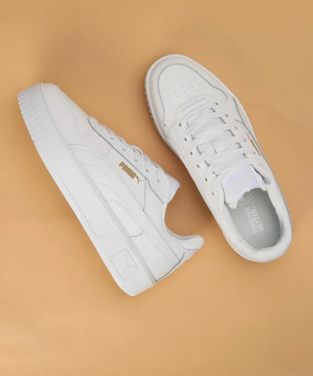 Puma Women's Carina Street Sneakers - Puma White/Puma White/Puma Gold, 42.5 EU - immagine 2