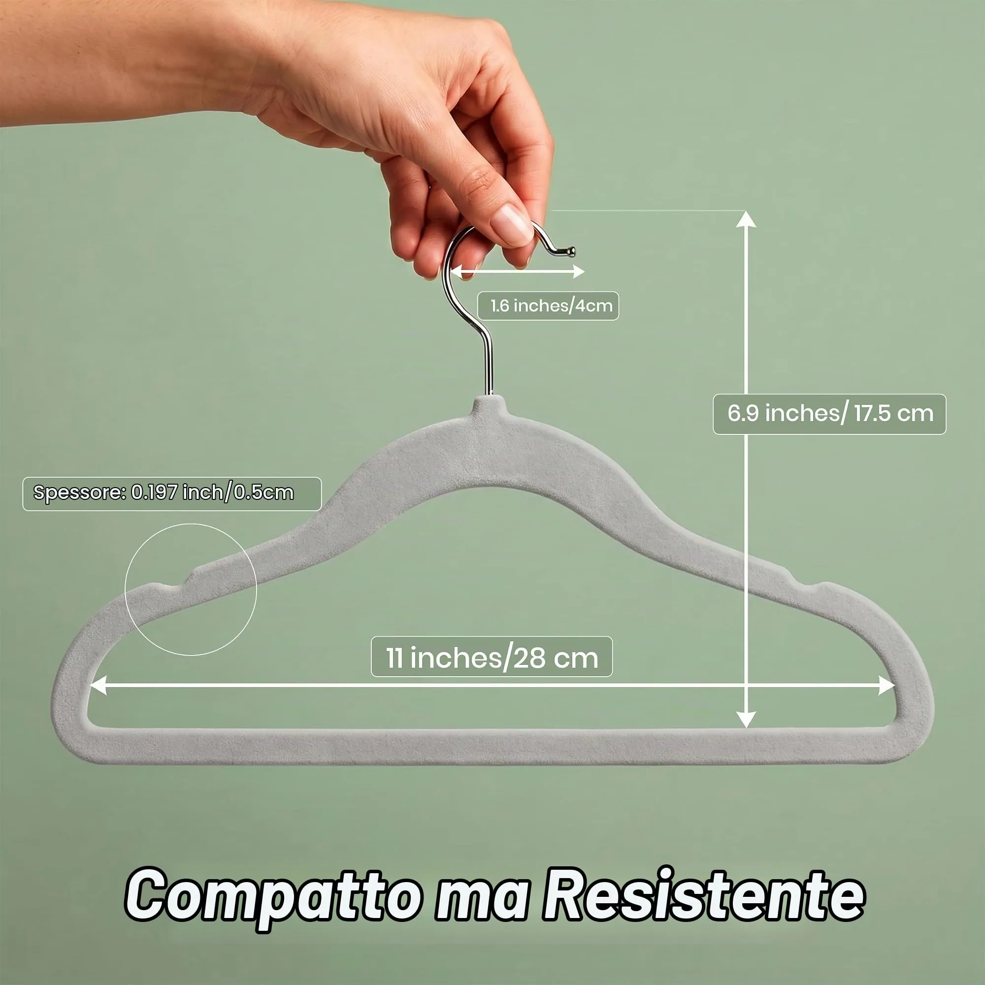 Utopia Home Grucce per bambini in velluto, 28 cm, confezione da 20, grigio - immagine 3