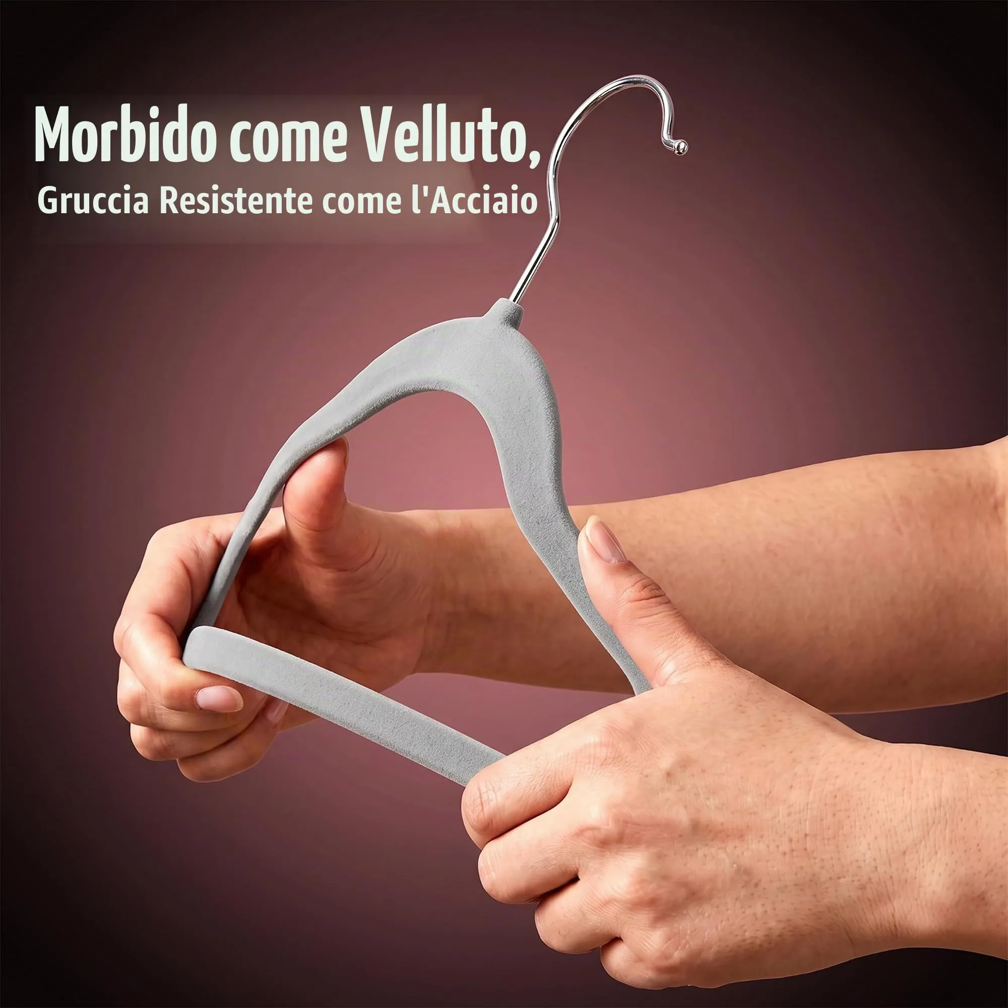 Utopia Home Grucce per bambini in velluto, 28 cm, confezione da 20, grigio - immagine 5