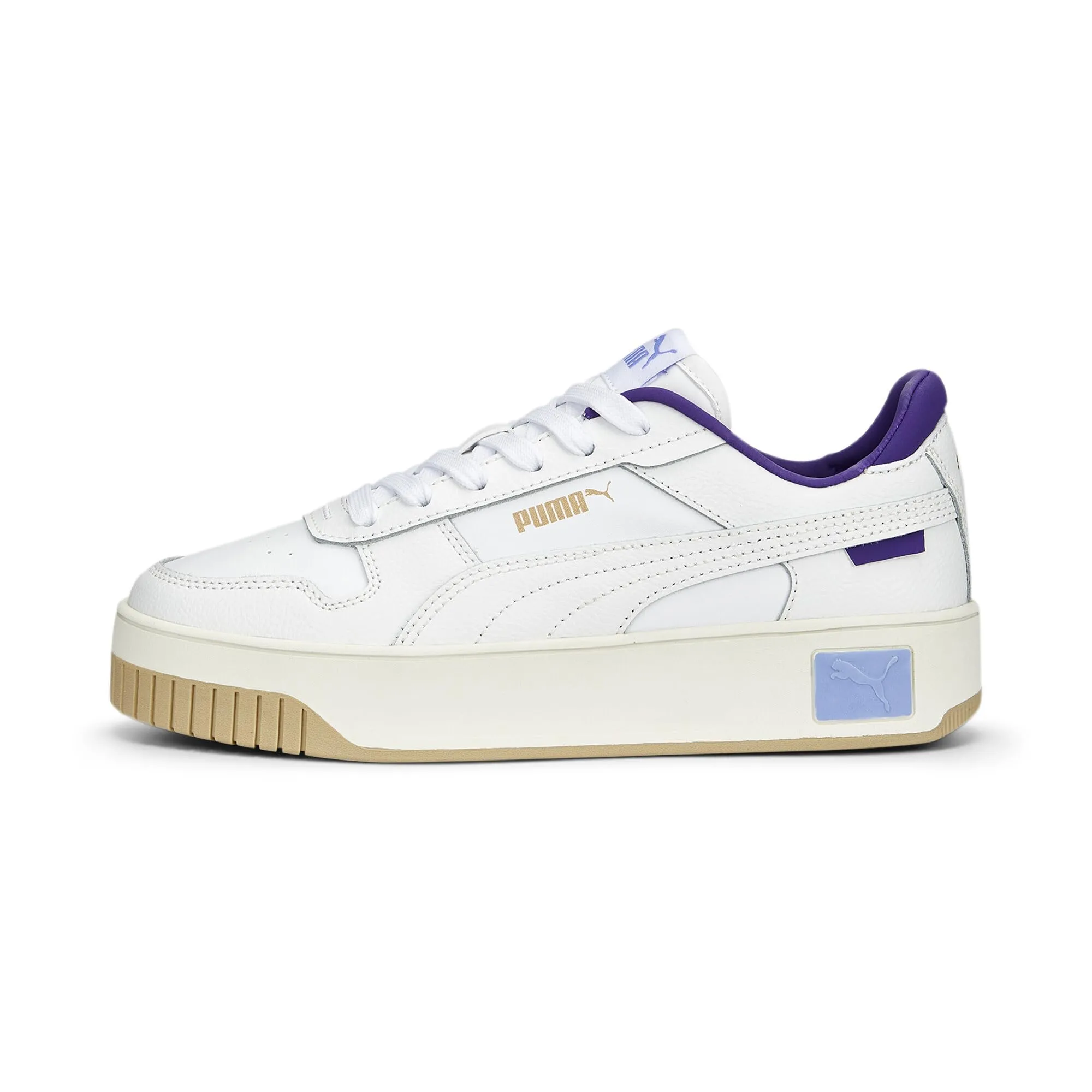 PUMA Women's Carina Street Sneakers, Puma White Elektro Purple Frosted Ivory, 37 EU - immagine 1