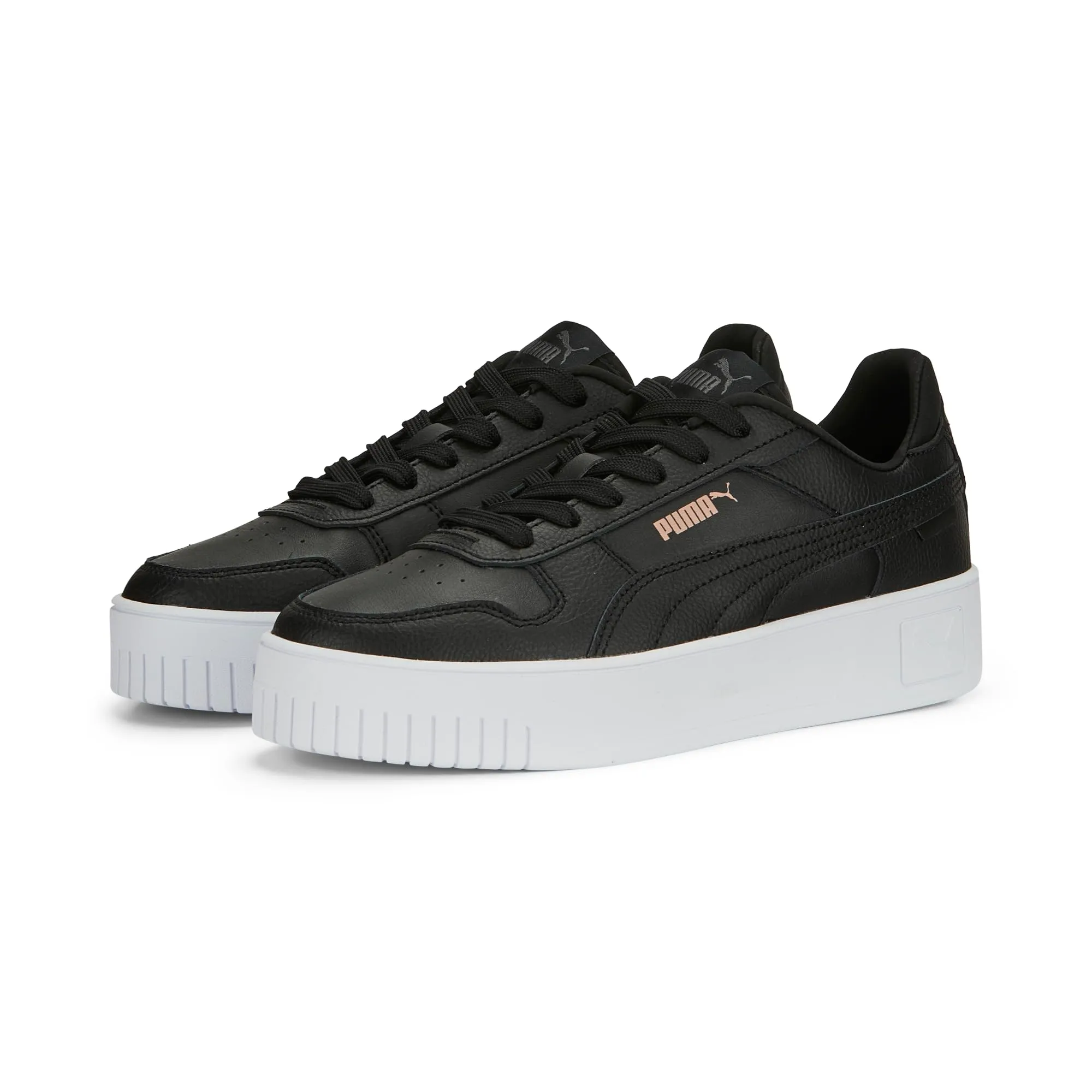 PUMA Women's Carina Street Sneakers, Black Rose Gold White Metallic, 39 EU - immagine 2