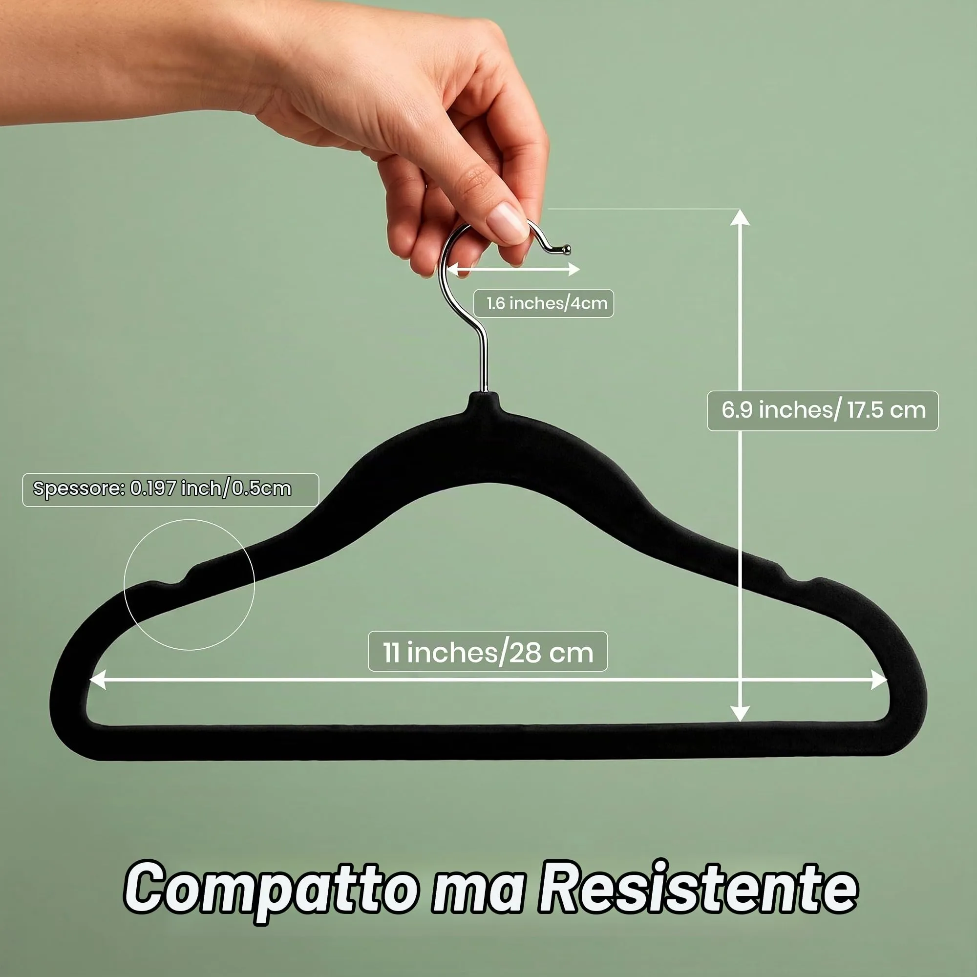Utopia Home Grucce in velluto per bambini, 28 cm, Nero, Confezione da 50 - immagine 3