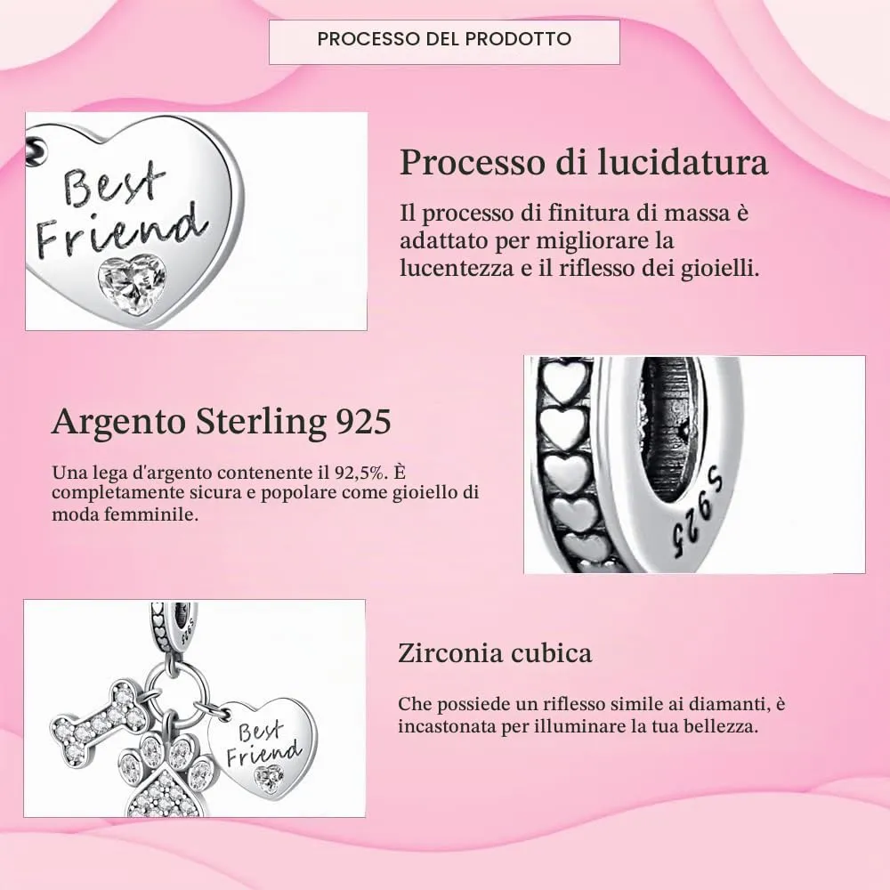 LNQOBU Ciondolo Charm Donna in Argento Sterling 925 per Bracciali e Collane - immagine 4