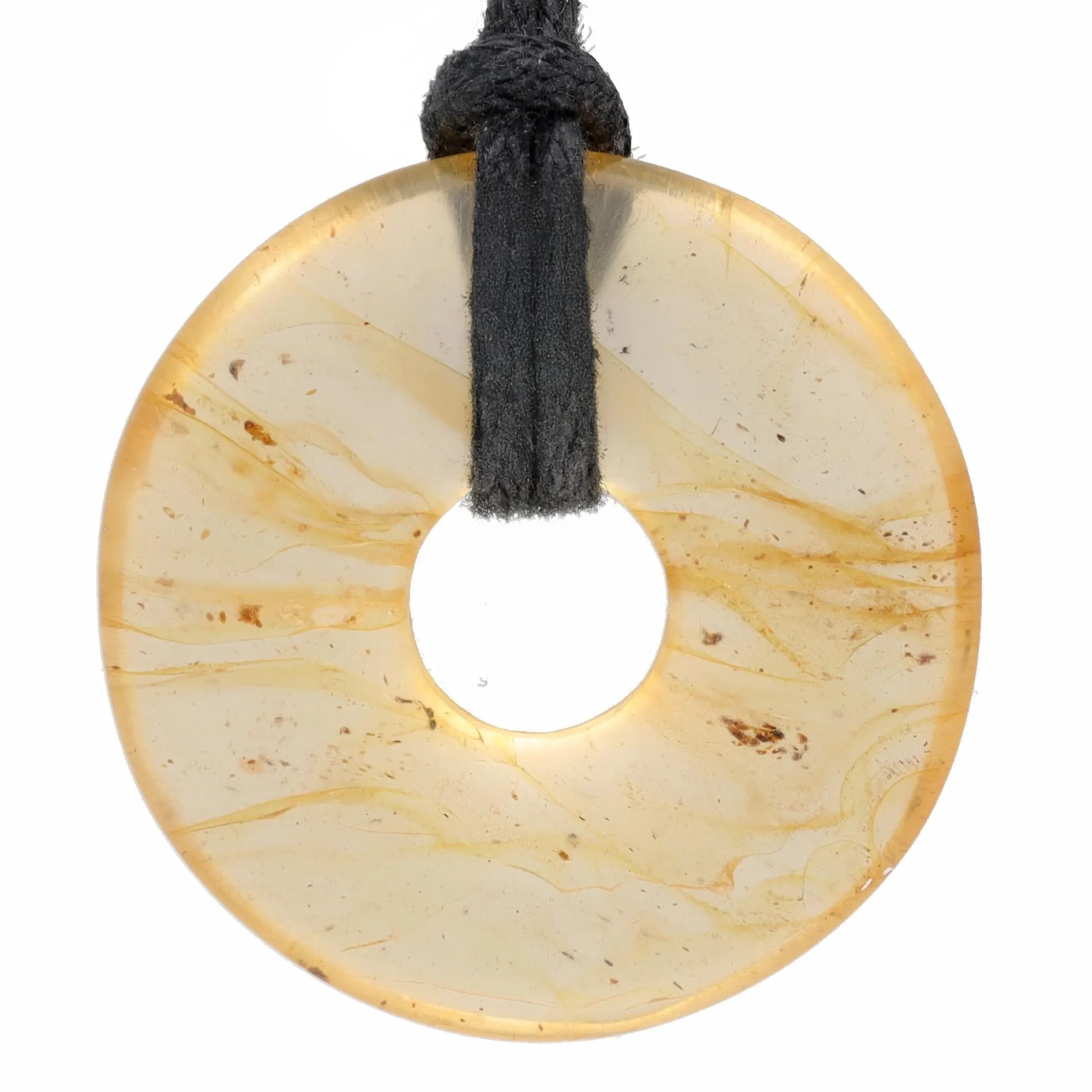 Lebensquelle Plus Donut in Pietra Preziosa 30 mm con Cordoncino in Cotone e Scheda Pietra - immagine 1