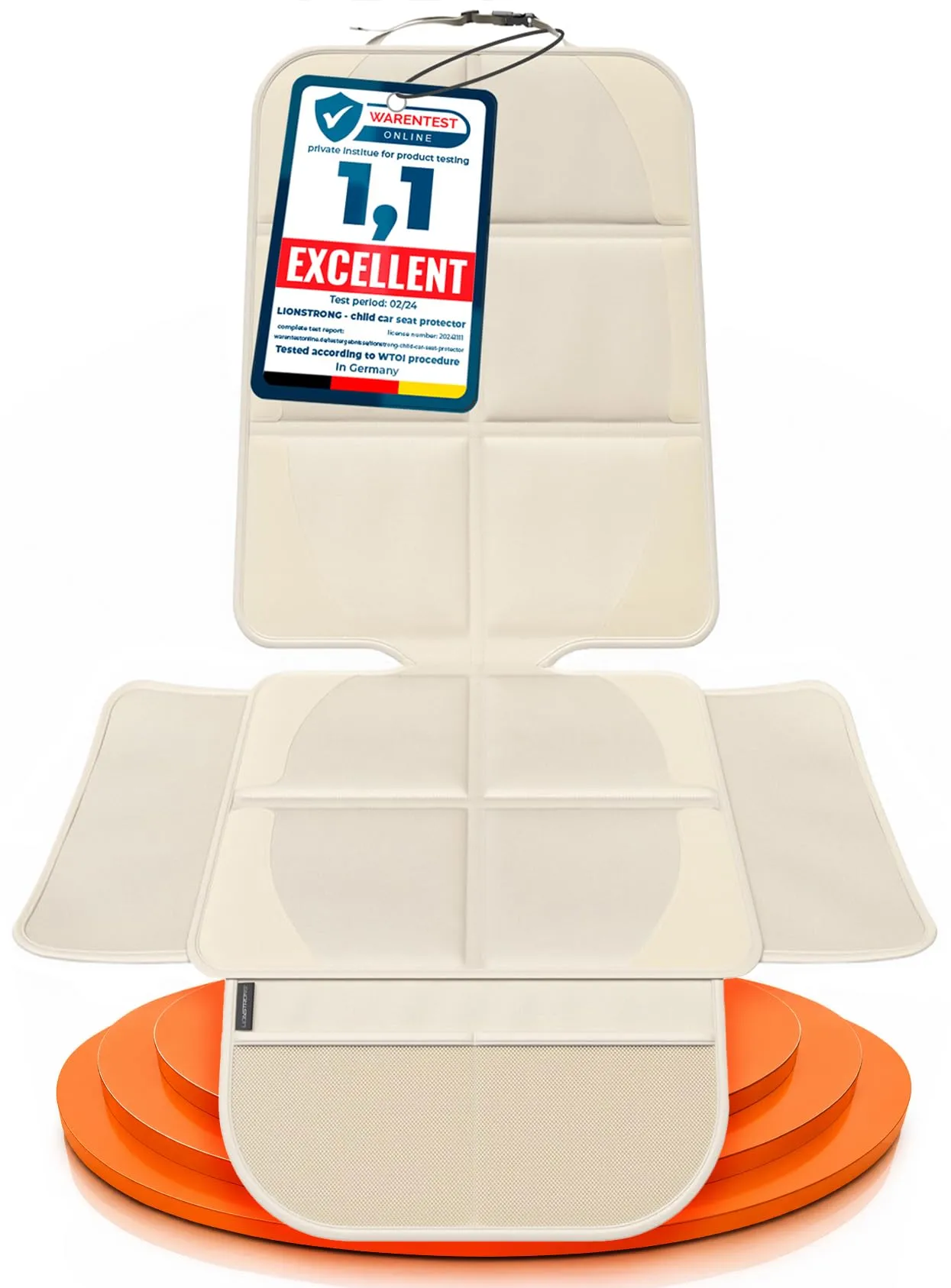 LIONSTRONG Protettori per Sedile Auto Compatibile ISOFIX - Crema - immagine 1