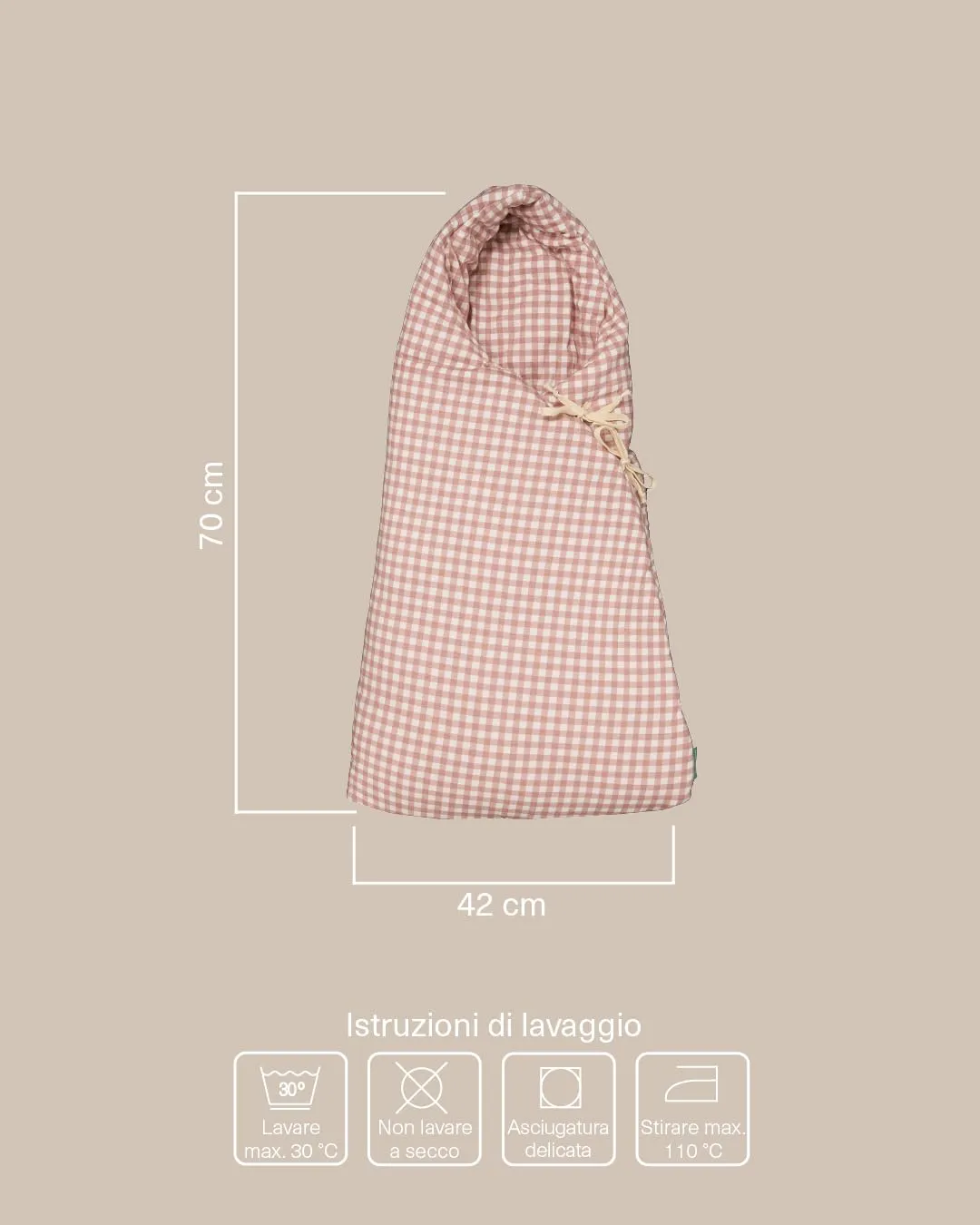 molis&co Sacco Passeggino Invernale Universale TOG 6.5, 100% Cotone OEKO-TEX 100 - Dusty Rose - immagine 2