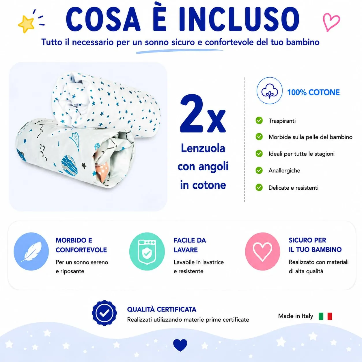 FlyIdeas Set 2 Lenzuola con Angoli Letto Bambino 80x160 cm, 100% Cotone - immagine 11