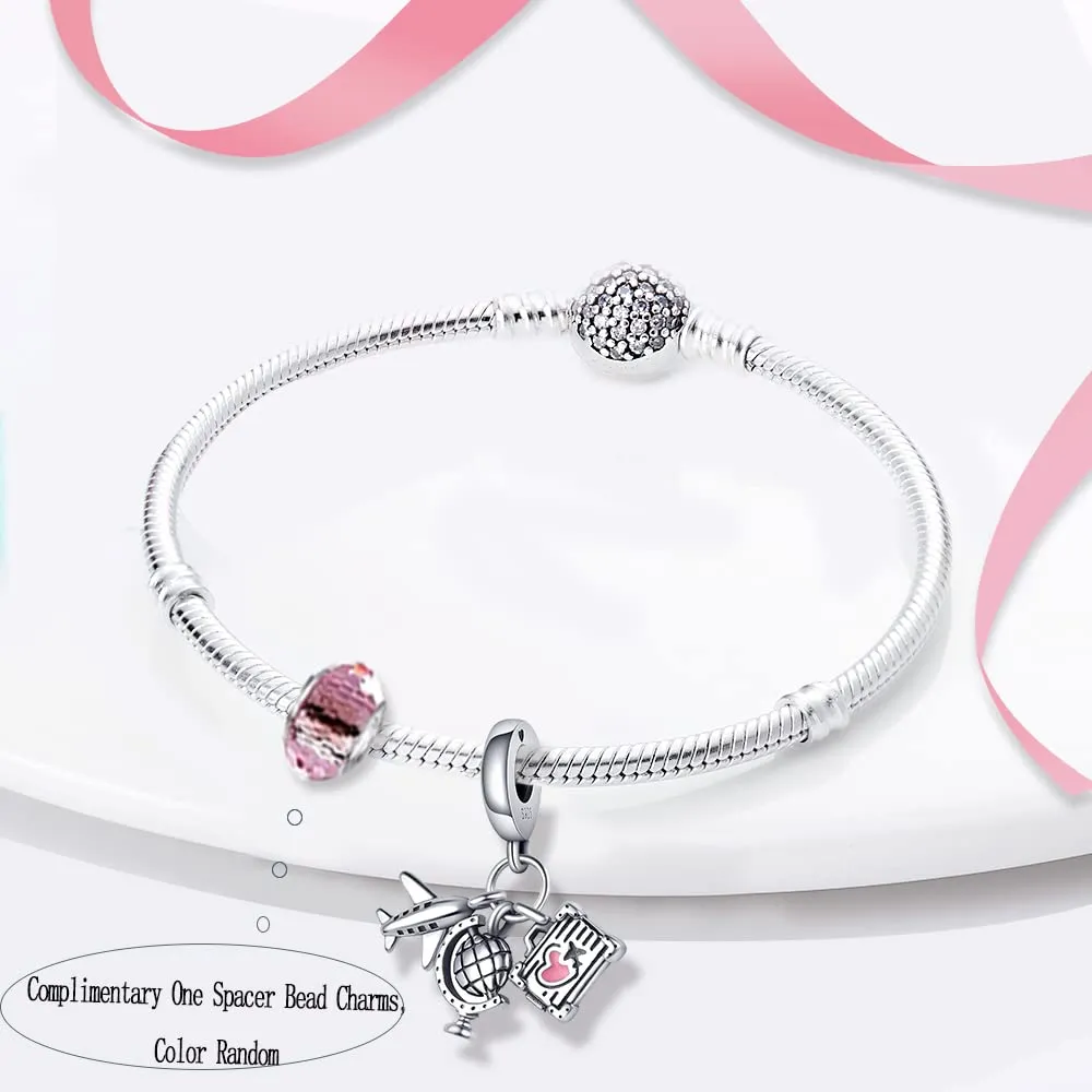 LNQOBU Ciondolo in Argento Sterling 925 con Zircone 5A per Bracciali e Collane Europei da Donna - immagine 2