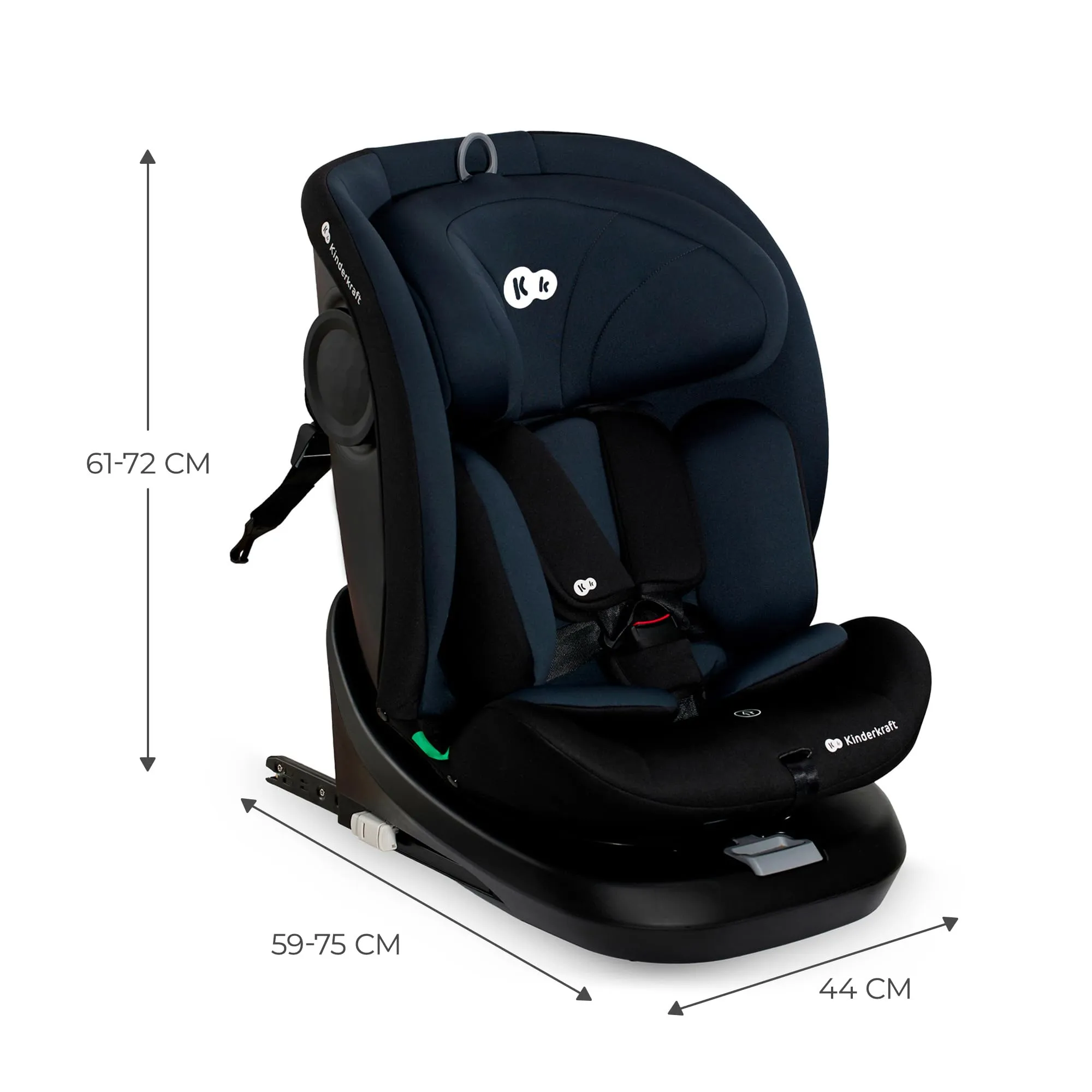 Kinderkraft I-GROW Seggiolino Auto 40-150 cm ISOFIX Girevole 360°, Nero - immagine 9