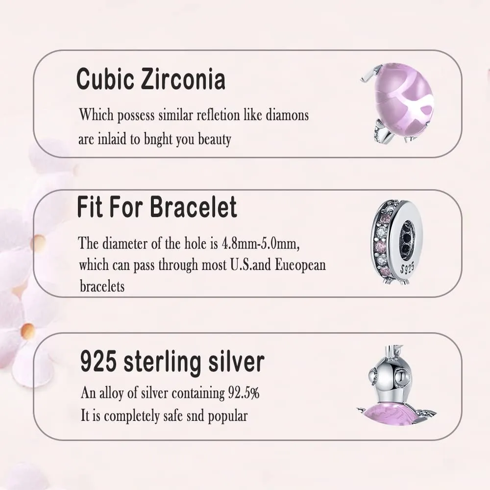 LNQOBU Ciondolo Charm Donna in Argento Sterling 925 per Bracciali e Collane - immagine 4