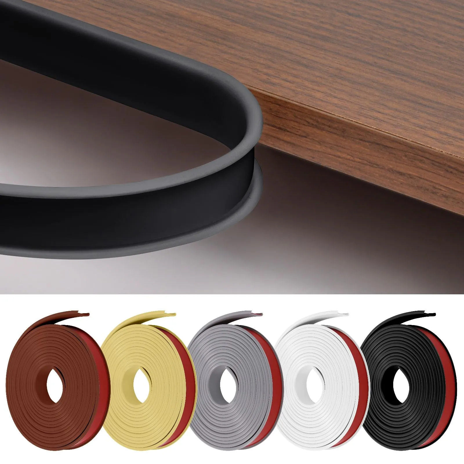 Flintronic Bordatura Autoadesiva a Forma di U in TPE, 5m x 16mm, Nero - immagine 9