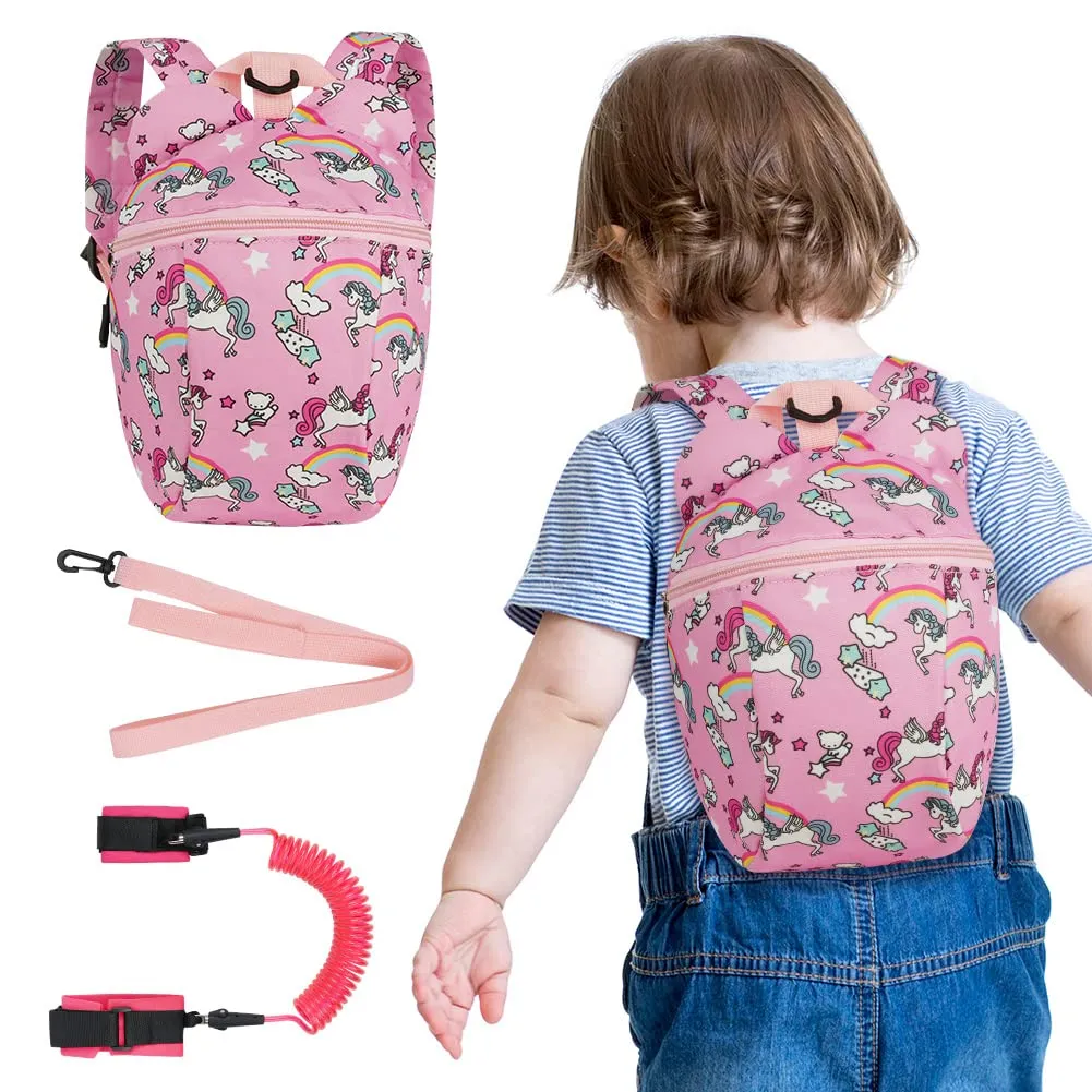 Aomig Zaino con Imbracatura di Sicurezza e Guinzaglio Anti-perso per Bambini, Unicorno - immagine 2