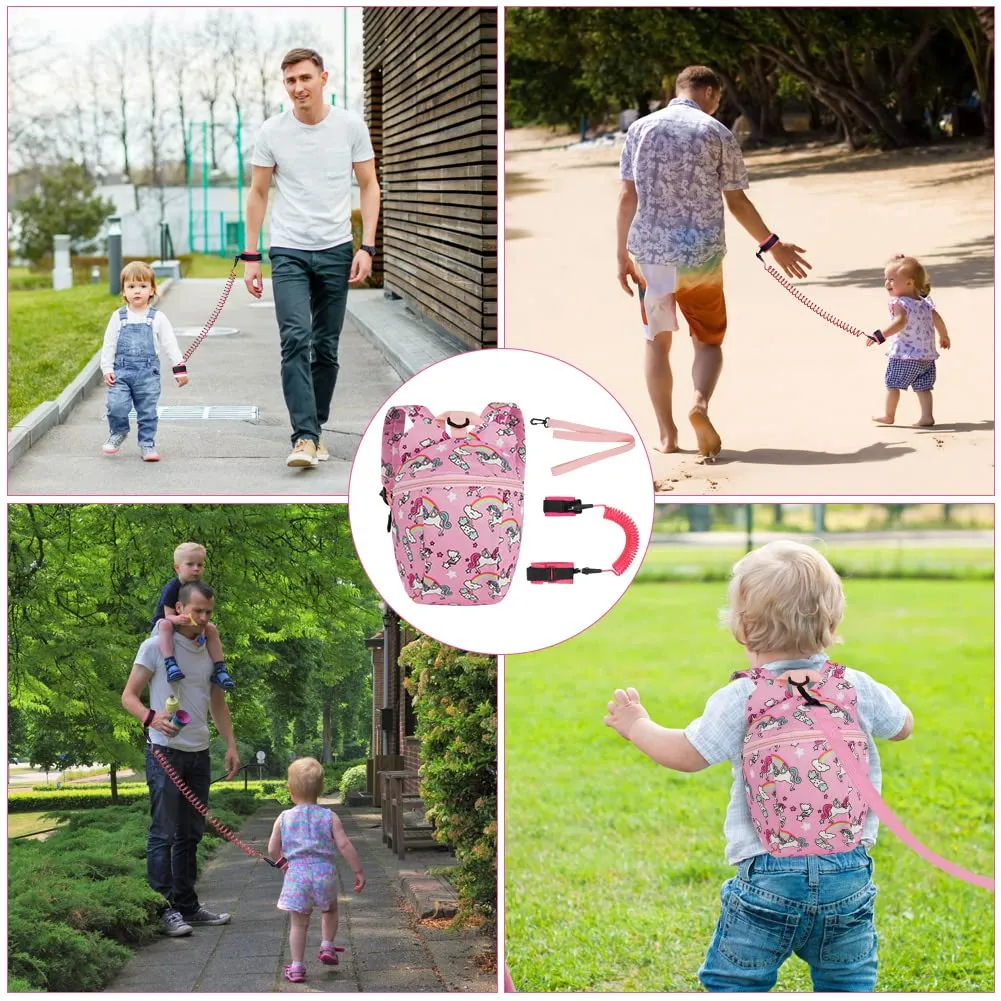 Aomig Zaino con Imbracatura di Sicurezza e Guinzaglio Anti-perso per Bambini, Unicorno - immagine 7