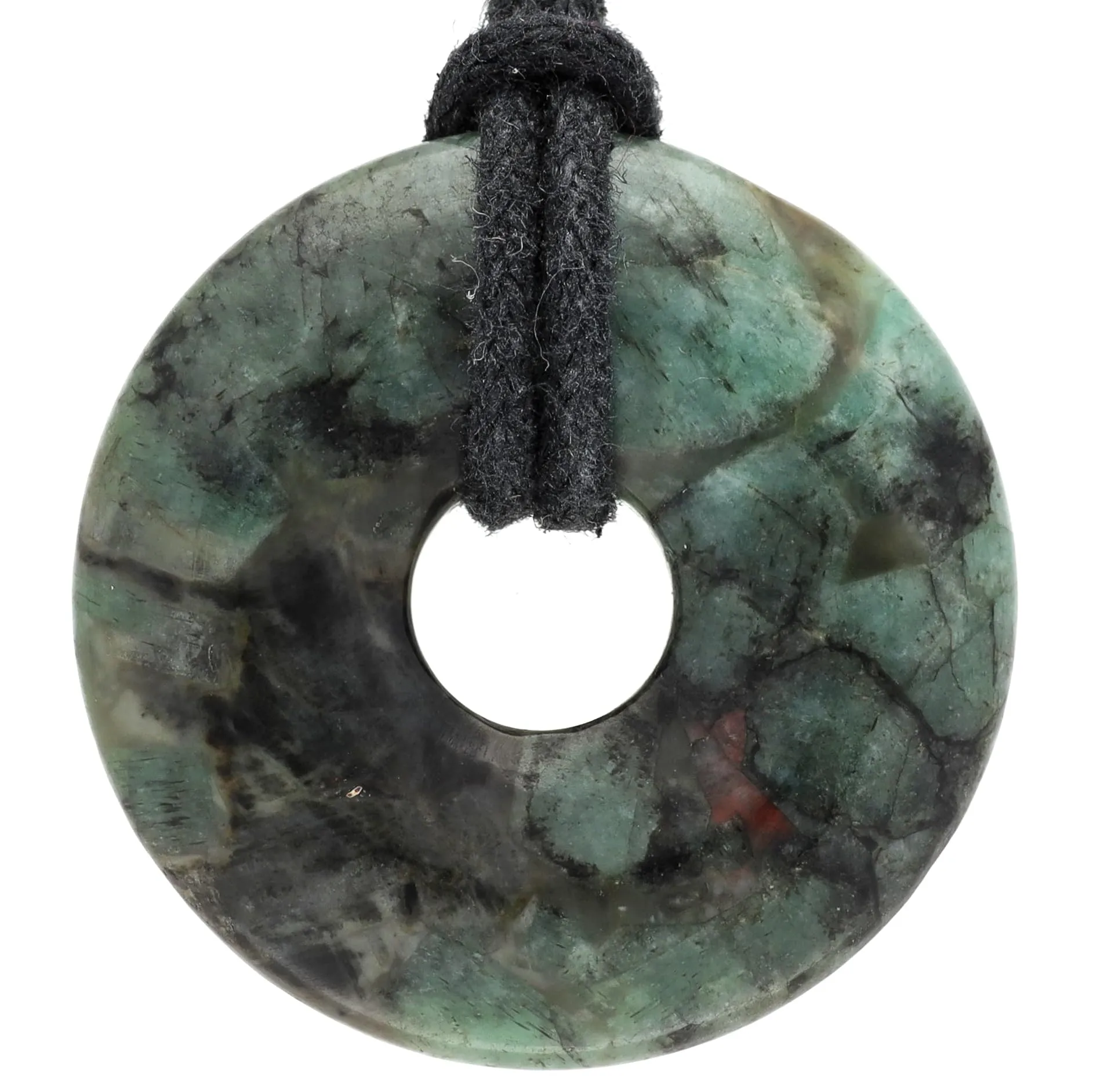 Lebensquelle Plus Donut in pietra preziosa 30 mm con cordoncino in cotone e scheda pietra - immagine 1