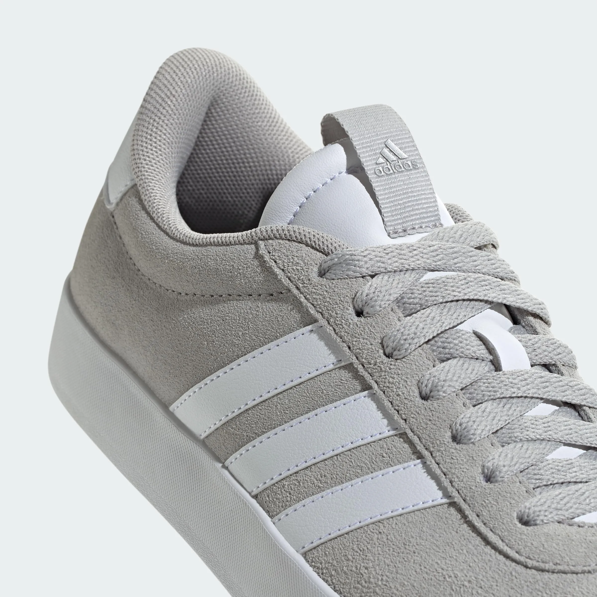 adidas VL Court 3.0 Shoes, Grey Two / Cloud White / Silver Metallic, 42 2/3 EU - immagine 4
