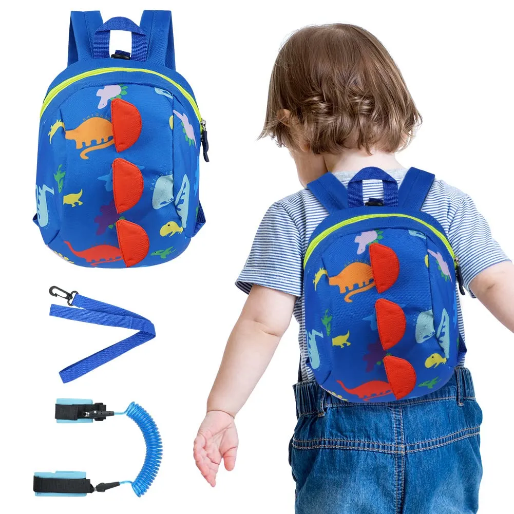 Aomig Zaino con Imbracatura di Sicurezza e Guinzaglio Anti-perso per Bambini, Modello Dinosauro - immagine 2