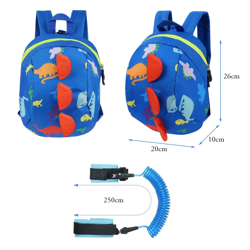 Aomig Zaino con Imbracatura di Sicurezza e Guinzaglio Anti-perso per Bambini, Modello Dinosauro - immagine 3