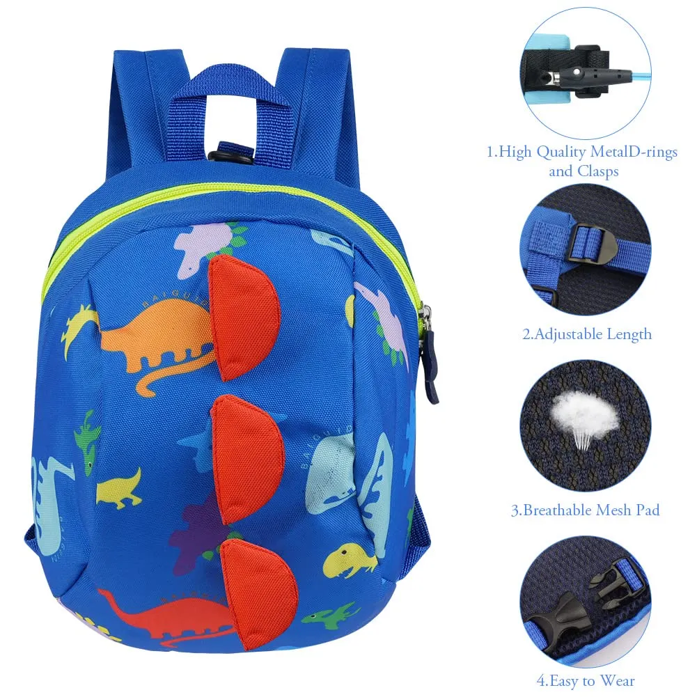 Aomig Zaino con Imbracatura di Sicurezza e Guinzaglio Anti-perso per Bambini, Modello Dinosauro - immagine 5