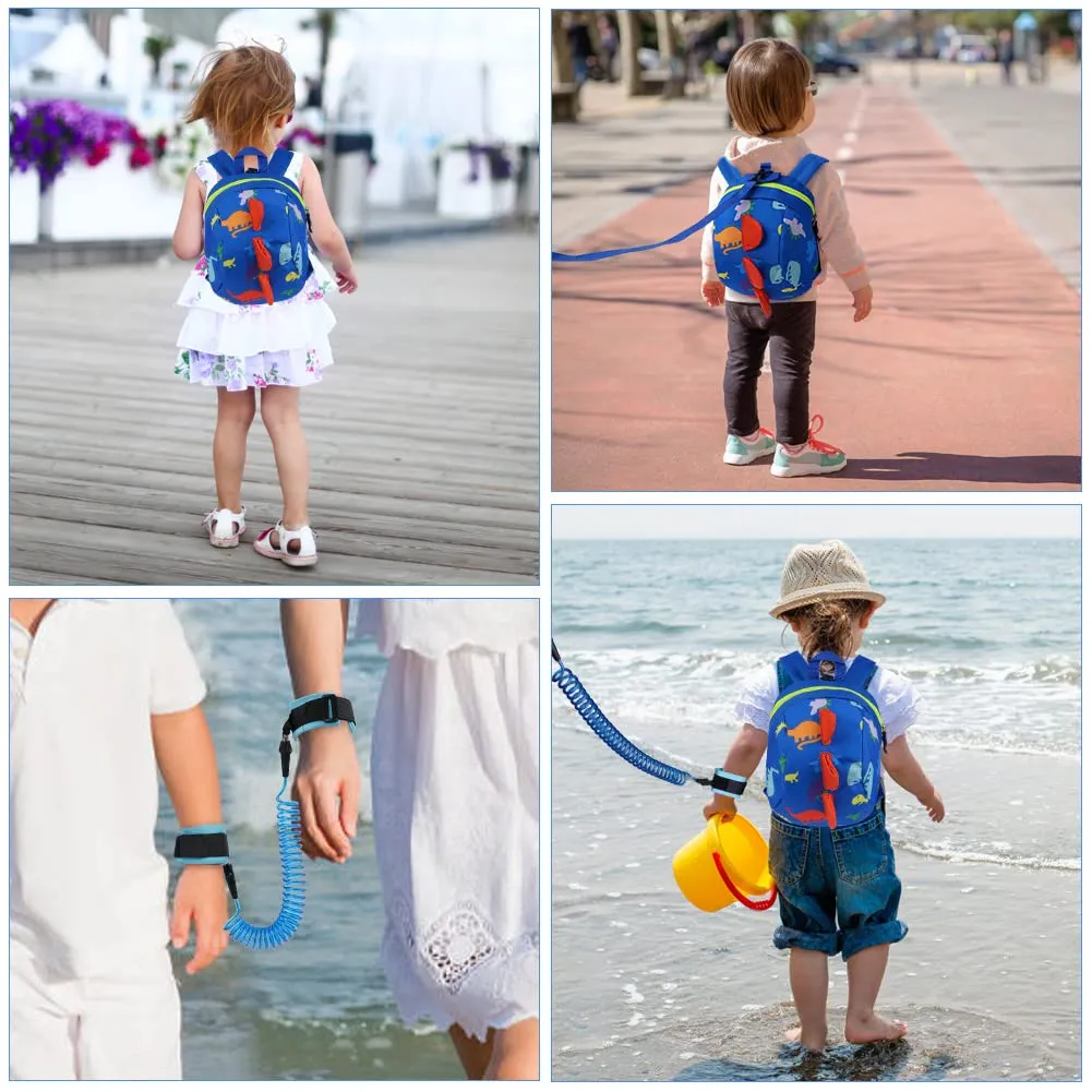 Aomig Zaino con Imbracatura di Sicurezza e Guinzaglio Anti-perso per Bambini, Modello Dinosauro - immagine 6