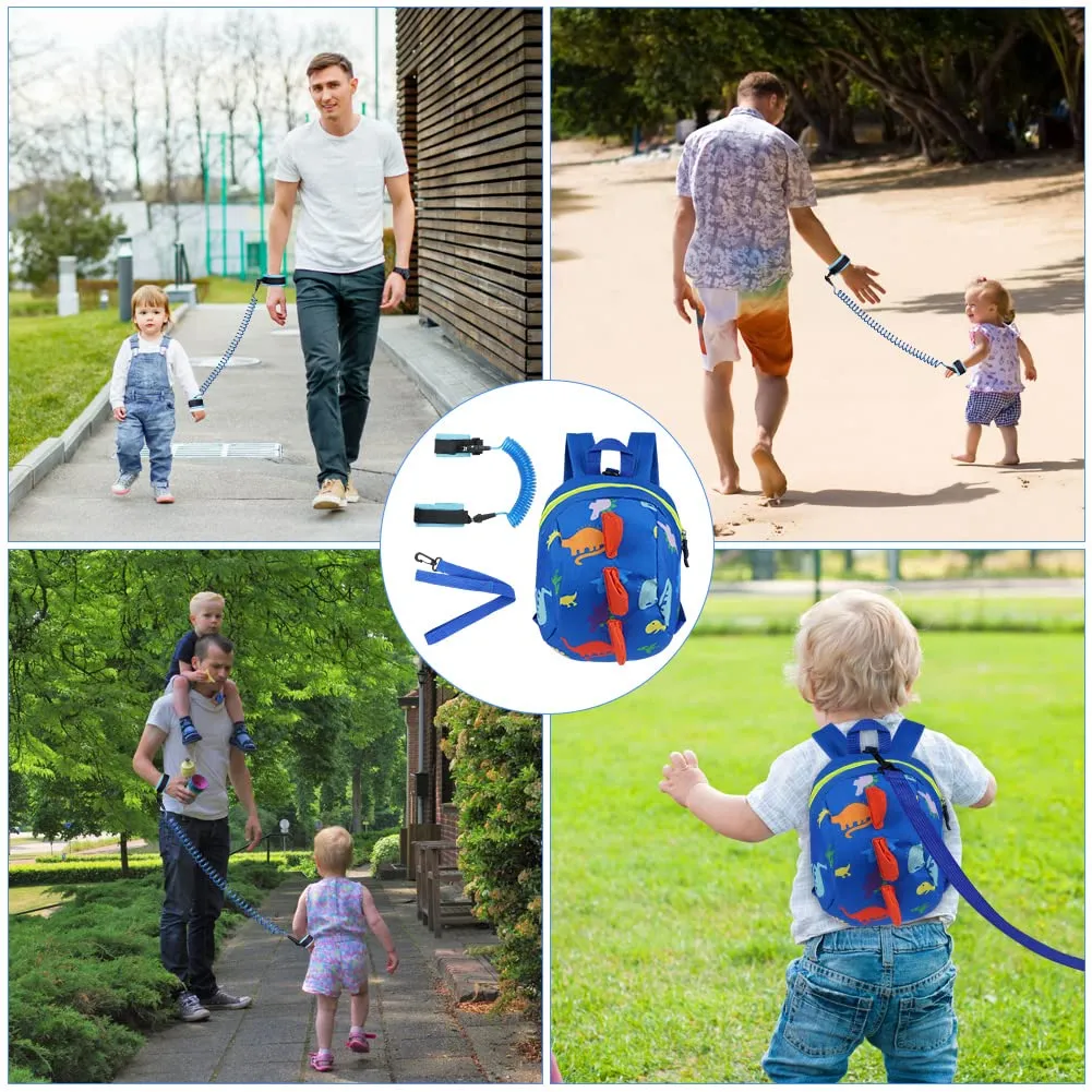 Aomig Zaino con Imbracatura di Sicurezza e Guinzaglio Anti-perso per Bambini, Modello Dinosauro - immagine 7