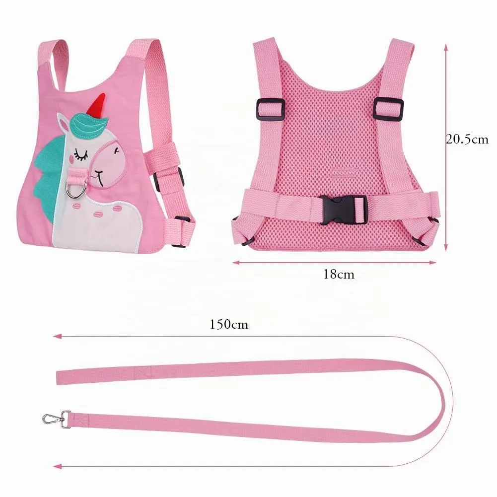 Aomig Imbracatura di Sicurezza Guinzaglio Anti-perso per Bambini, Cavallino Rosa - immagine 3