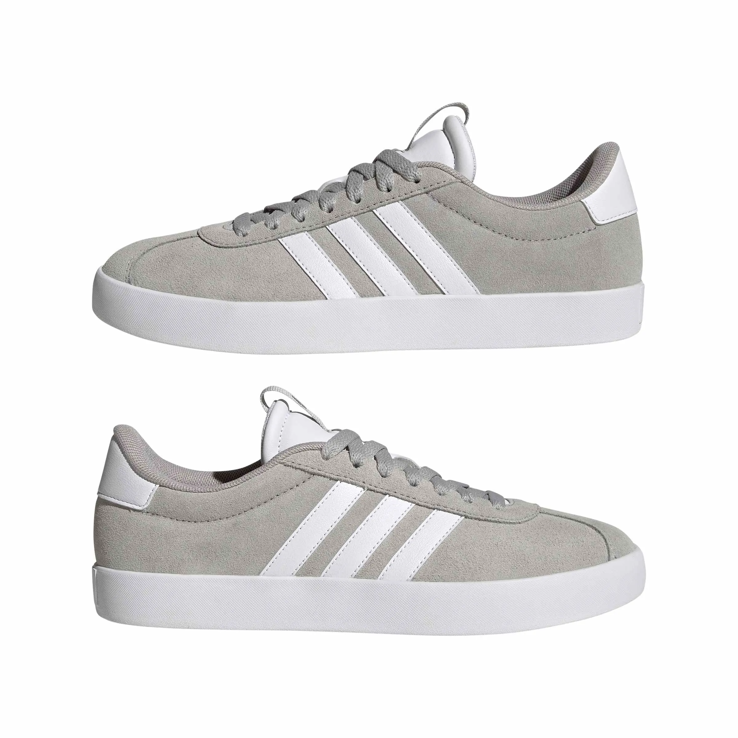 adidas VL Court 3.0 Shoes, Grey Two / Cloud White / Silver Metallic, 36 2/3 EU - immagine 6