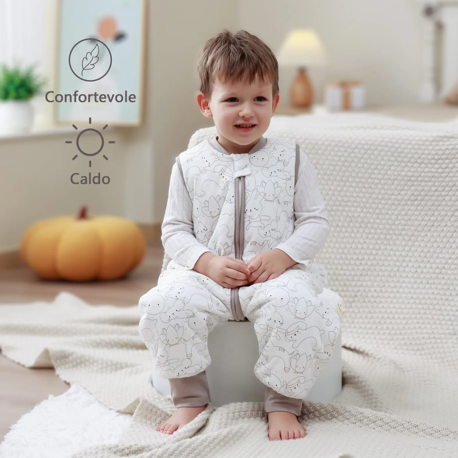 MIKAFEN Sacco Nanna con Gambe per Bambini, 2.5 Tog, 18-36 Mesi - immagine 2