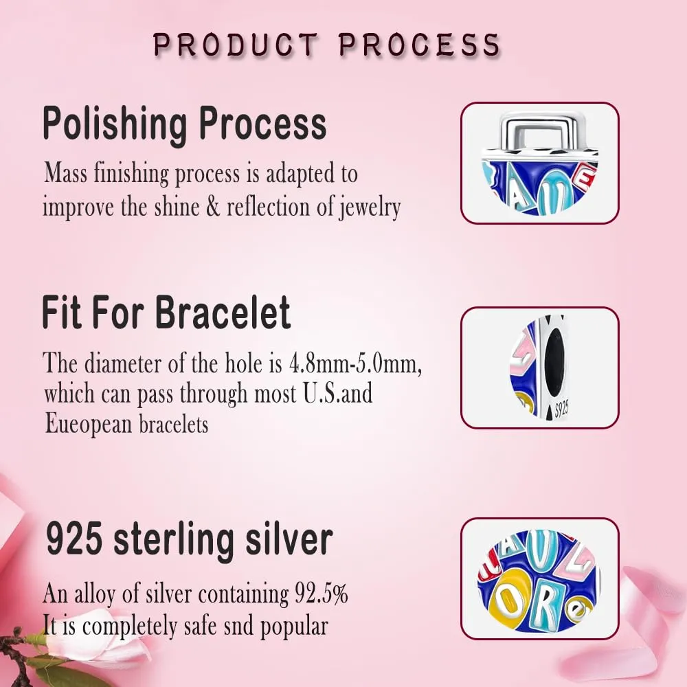 LNQOBU Ciondolo Charm Donna Argento Sterling 925 per Bracciali e Collane - immagine 4