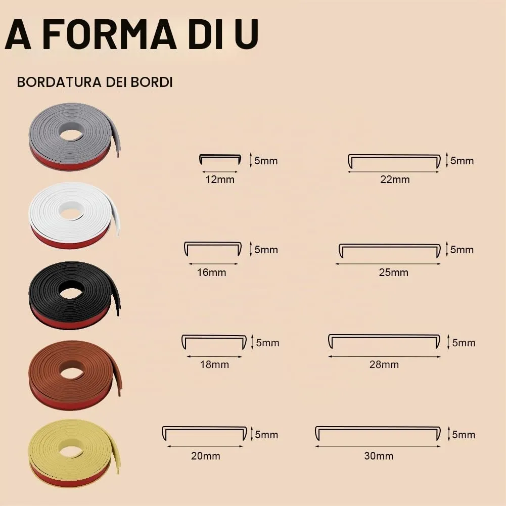 Flintronic Bordatura Autoadesiva a Forma di U, 3m x 16mm - immagine 6