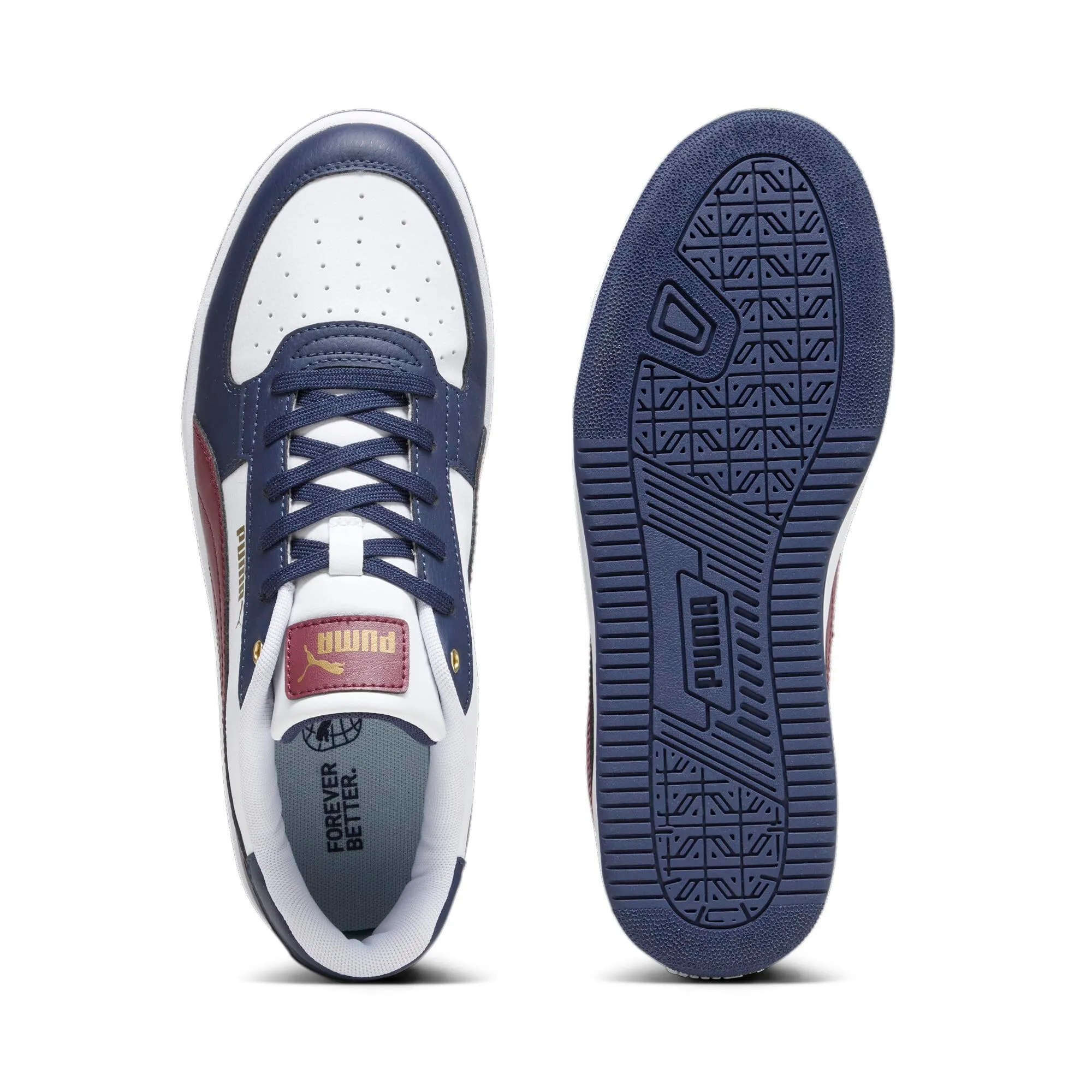 PUMA Caven 2.0 Unisex Sneaker - White Dark Jasper Navy Gold, 43 EU - immagine 6