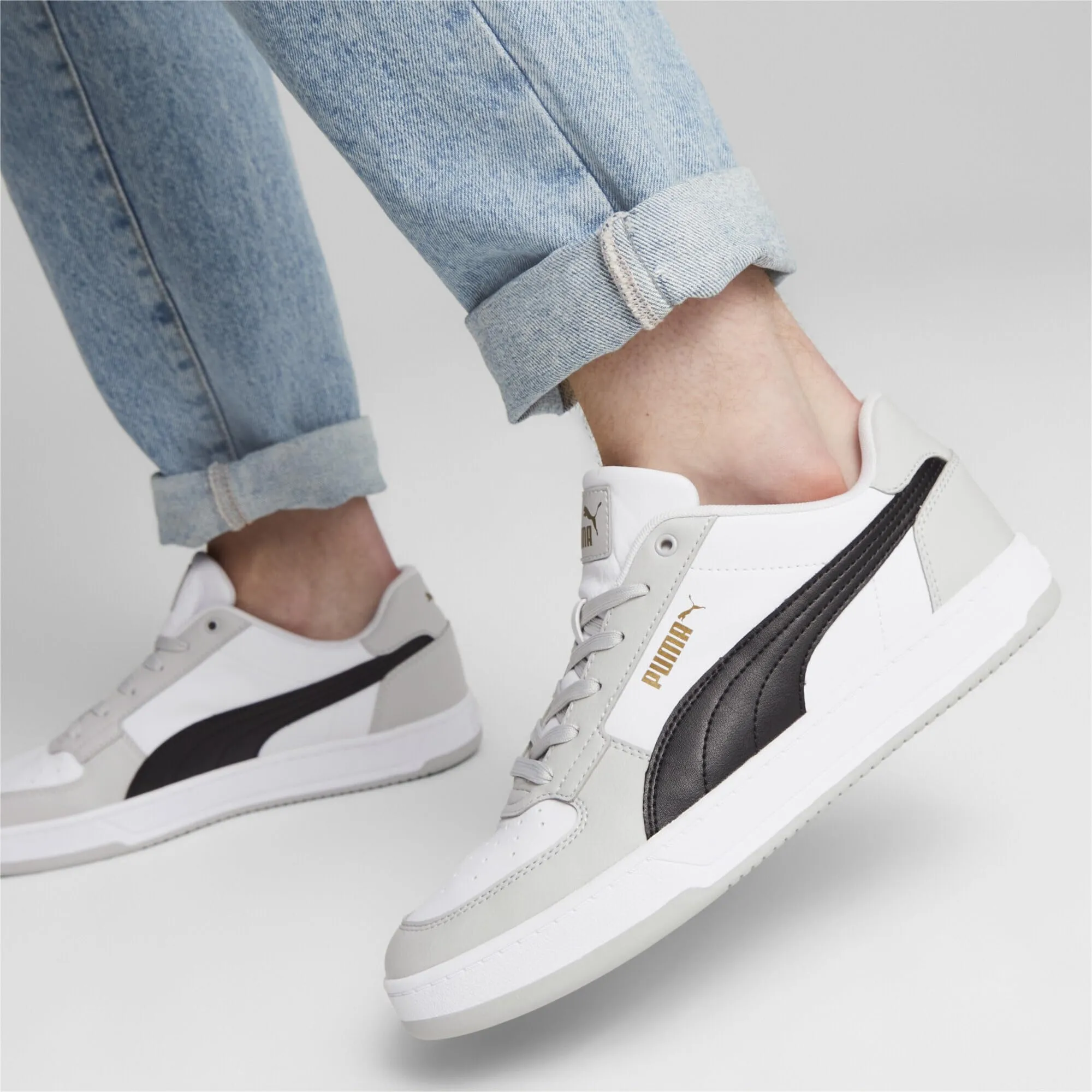 Puma Caven 2.0 Unisex Sneakers, White Black Ash Gray Gold, 40.5 EU - immagine 2
